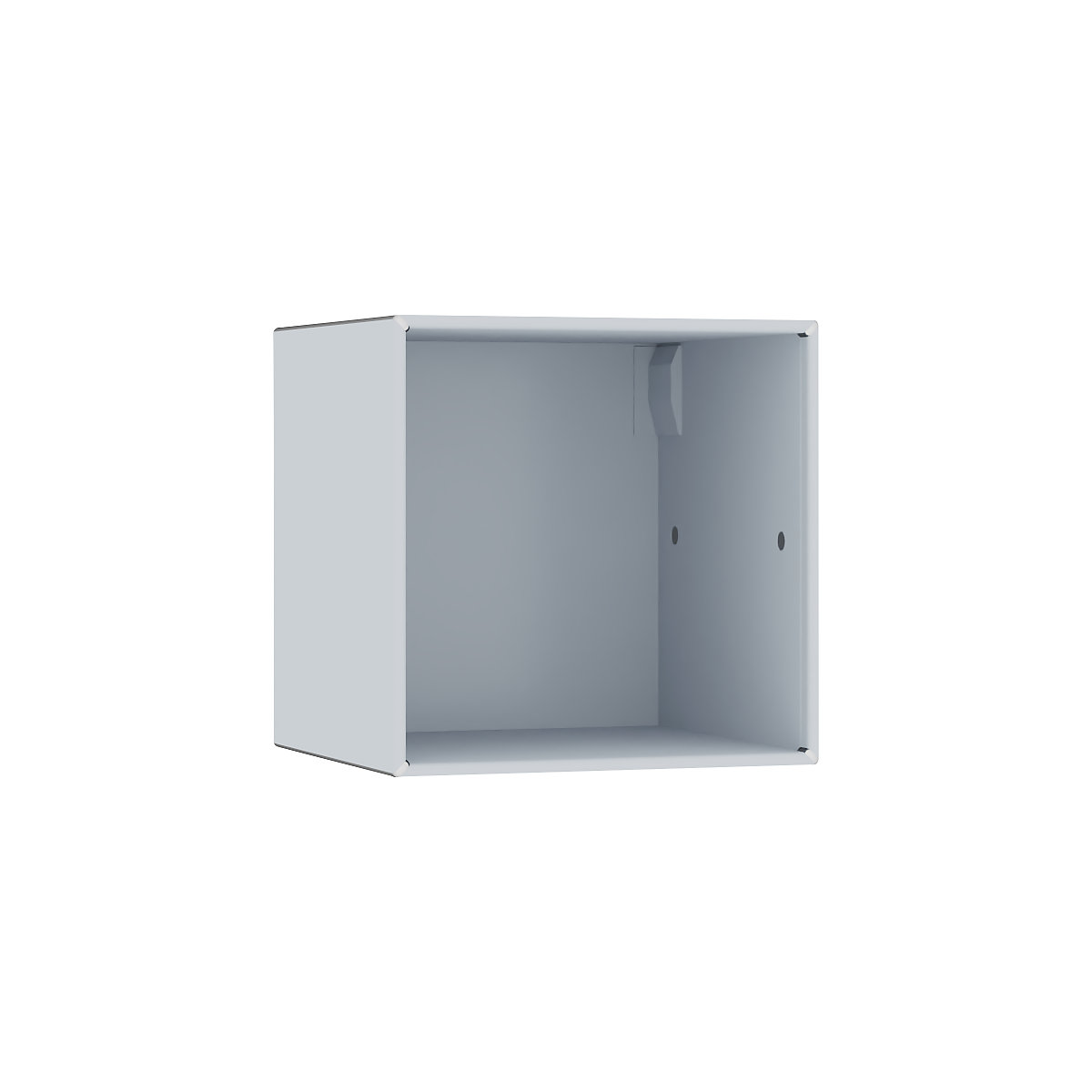 Otvorena pojedinačna kutija, viseća izvedba – mauser, širina 385 mm, u aluminij bijeloj boji-5