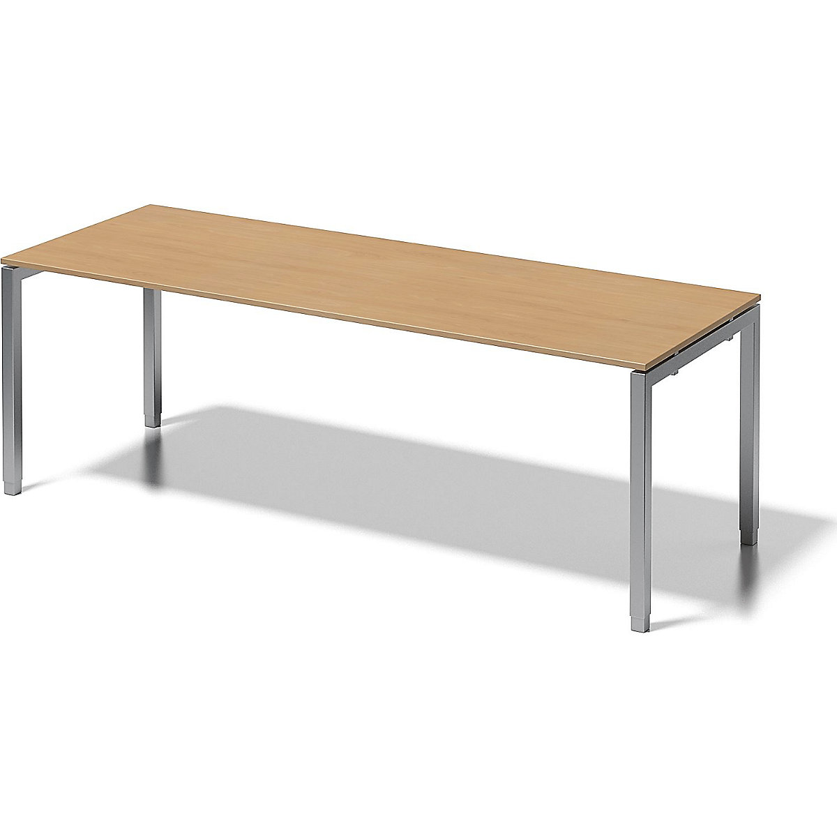 Pisaći stol CITO, postolje u obliku slova U – BISLEY, VxŠxD 650 – 850 x 2200 x 800 mm, postolje u srebrnoj boji, ploča od bukve-6