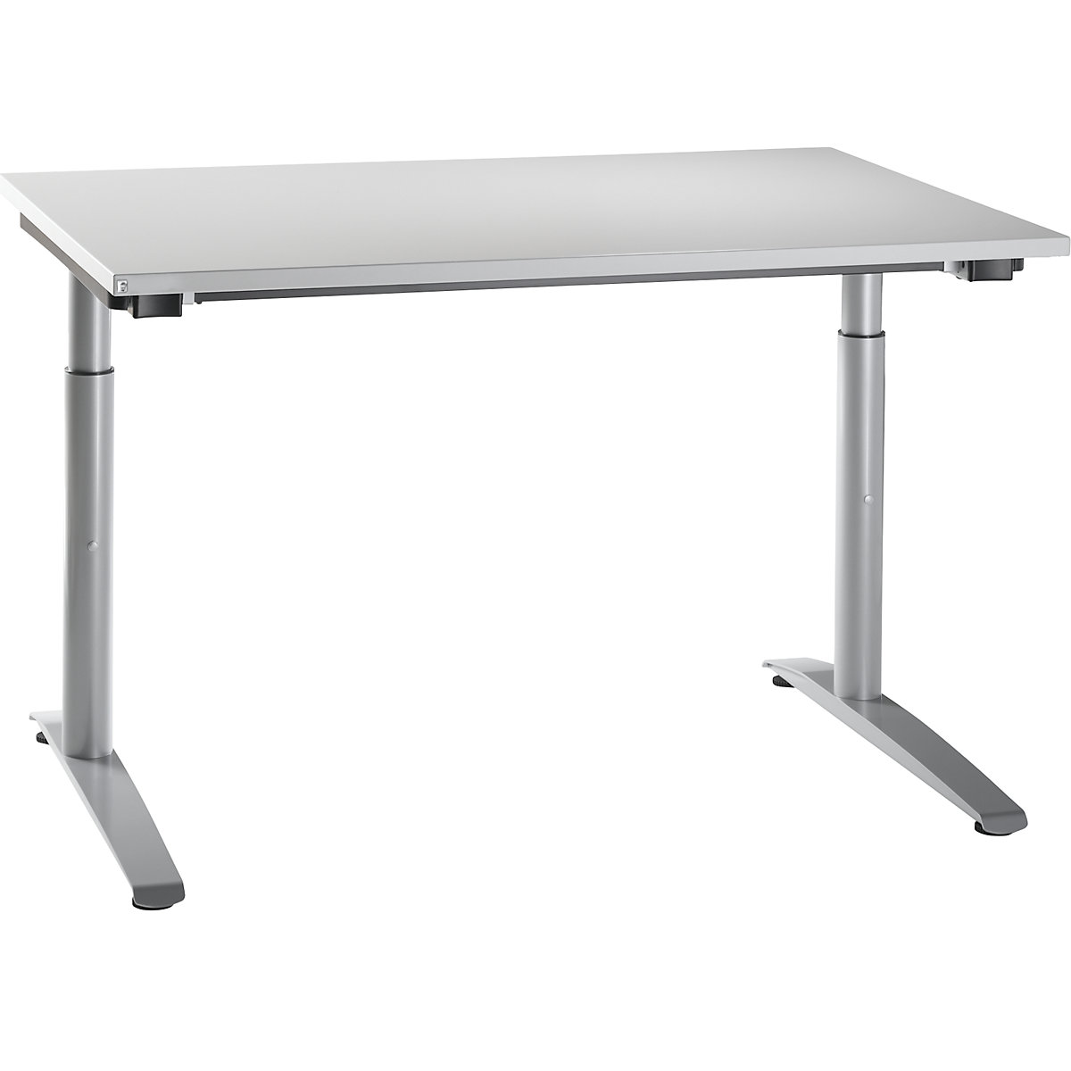 Pisaći stol s postoljem u obliku slova C HANNA, s mogućnošću namještanja visine 650 – 850 mm, širina 1200 mm, u svijetlosivoj boji-6