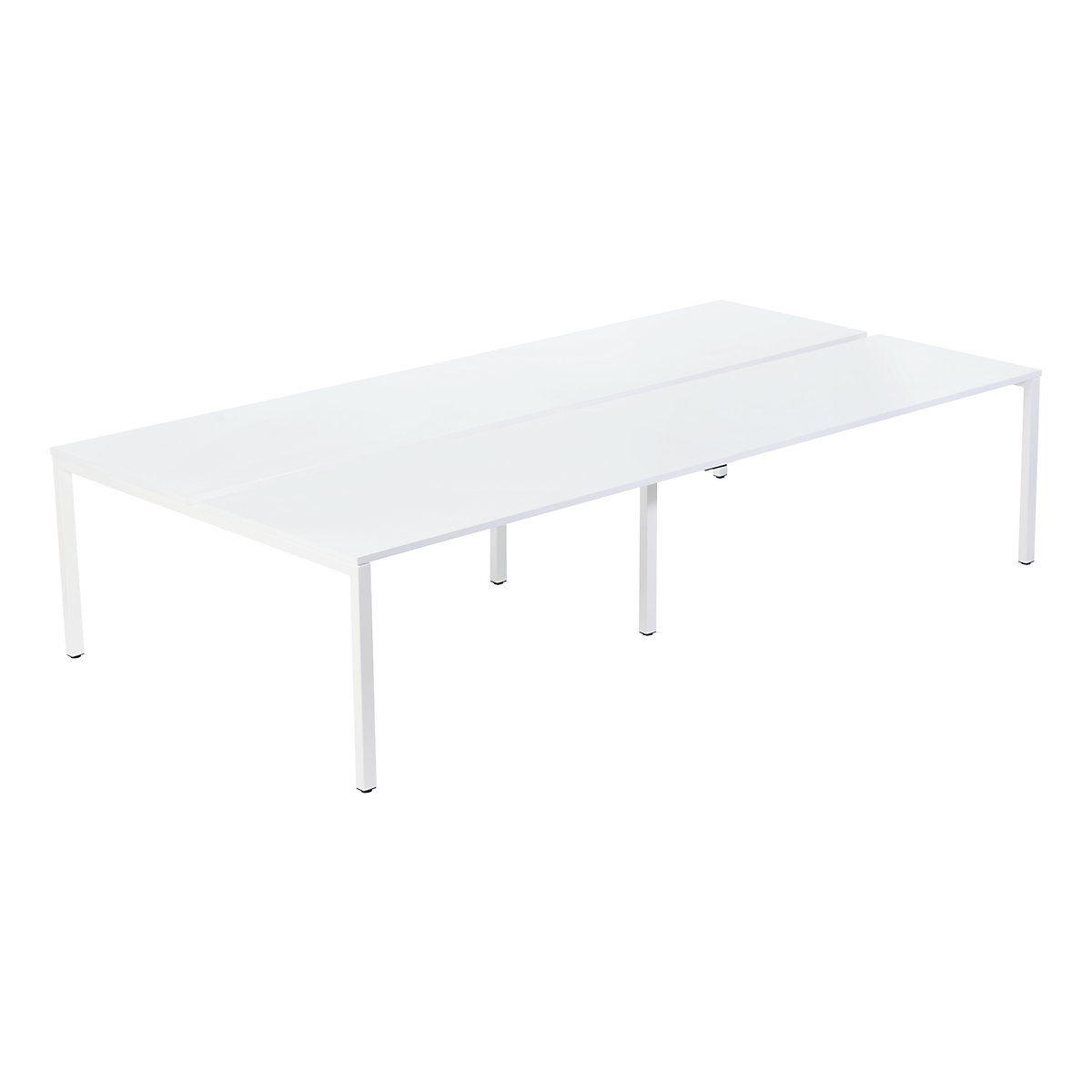 Pisaći stol za četiri osobe, širina 1400 / 2800 mm, dubina 600 / 1260 mm, u bijeloj boji-3