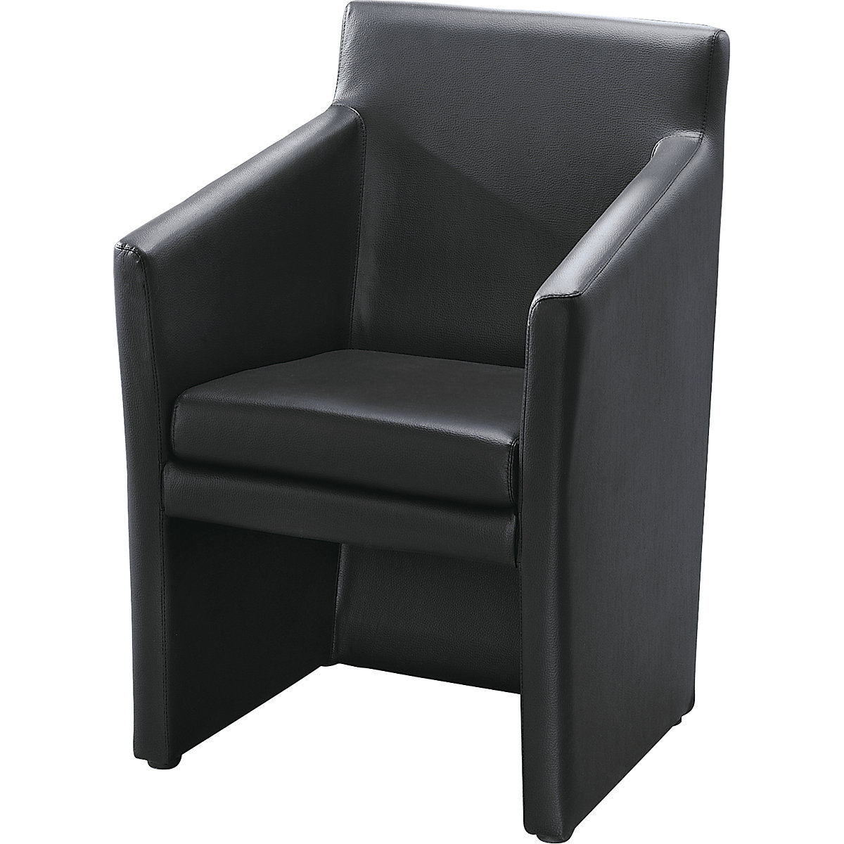 Klub fotelja, kutni oblik, VxŠxD 850 x 575 x 530 mm, presvlaka od poliuretana, u crnoj boji-5