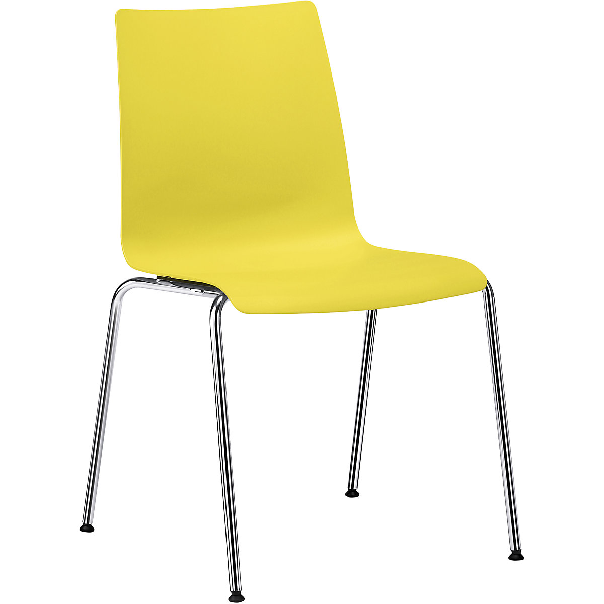 Plastična školjkasta stolica SNIKE – interstuhl, neprekidno sjedalo od PP-a, u žutoj boji-3
