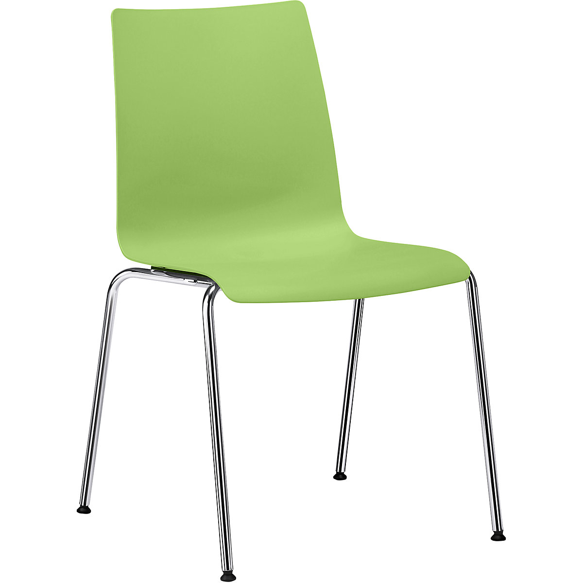 Plastična školjkasta stolica SNIKE – interstuhl, neprekidno sjedalo od PP-a, u zelenoj boji-4