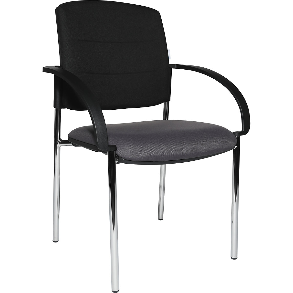 Stolice za posjetitelje, pak. 2 kom. – eurokraft pro, obloženi naslon za leđa, u crnoj boji, sjedalo u antracit boji-7
