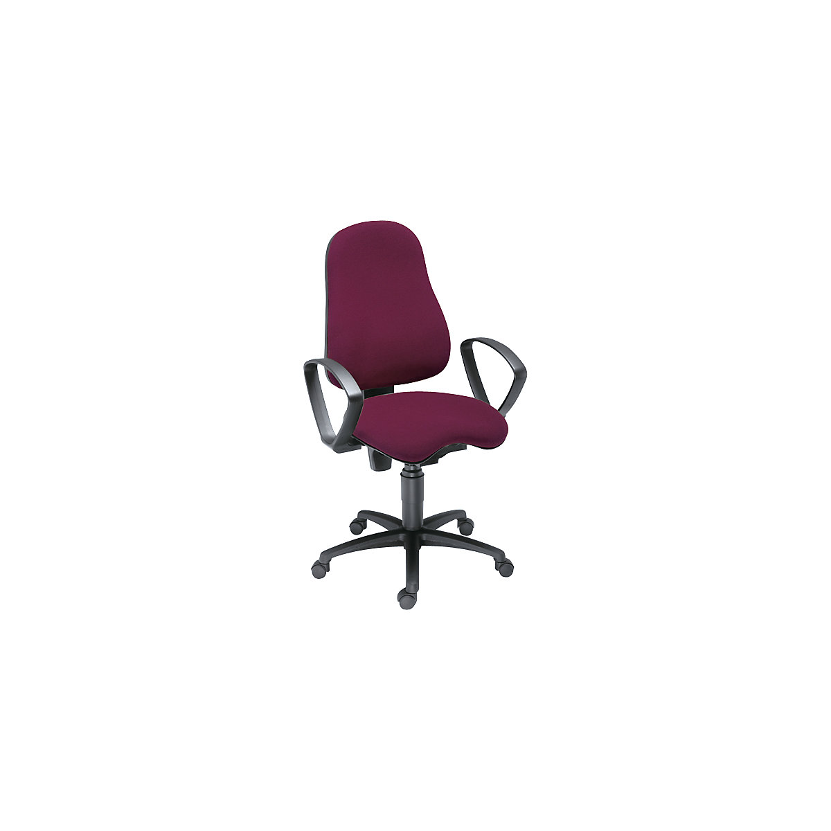 Udobna okretna stolica BALANCE 400 – Topstar, sa zglobom sjedala Body Balance Tec® i naslonima za ruke, presvlaka u bordo boji-3
