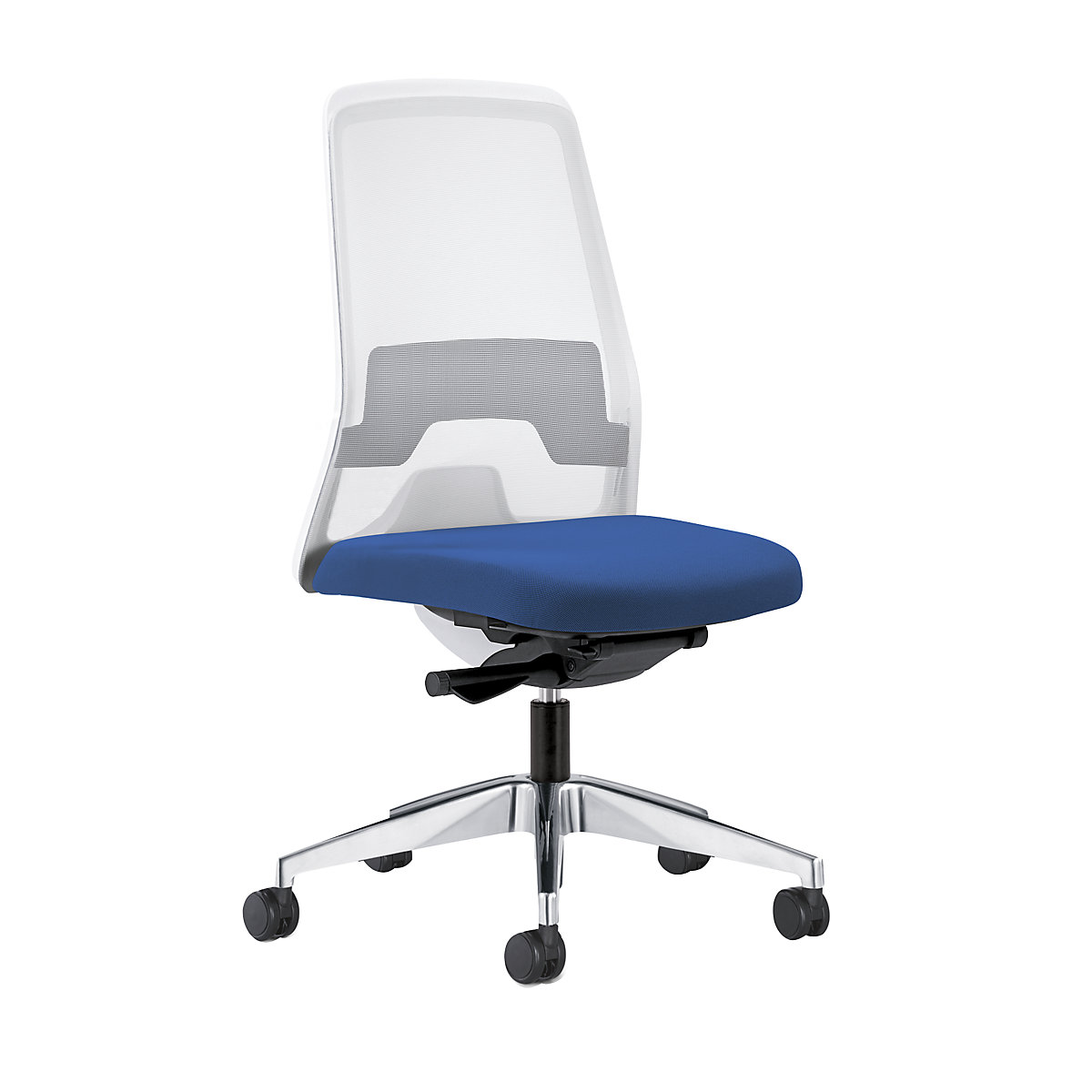 Udobna okretna stolica EVERY, mrežasti naslon za leđa u bijeloj boji – interstuhl