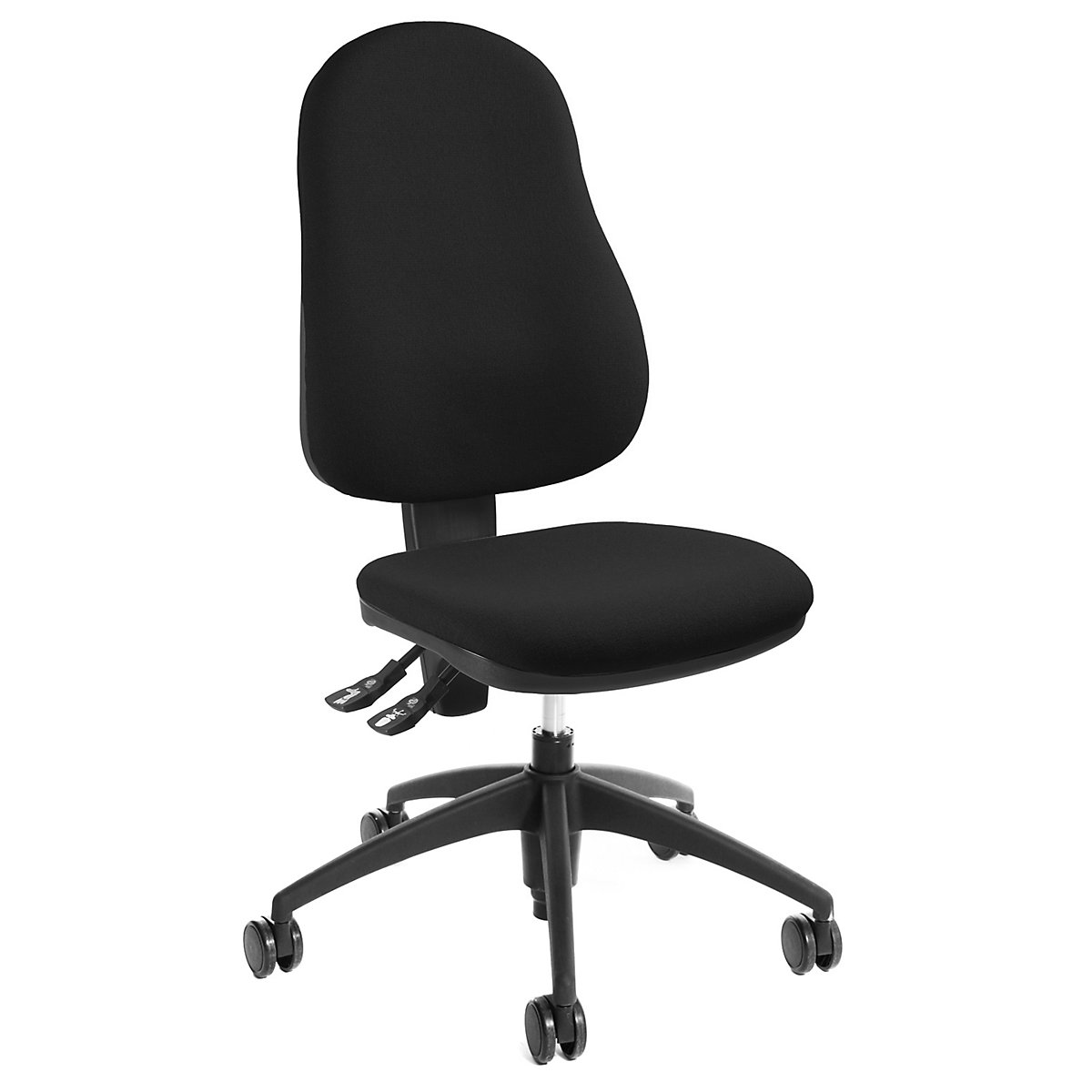 Udobna okretna stolica, visina naslona za leđa 520 mm – eurokraft pro, mehanika za stalni kontakt, koritasto sjedalo, u crnoj boji-5