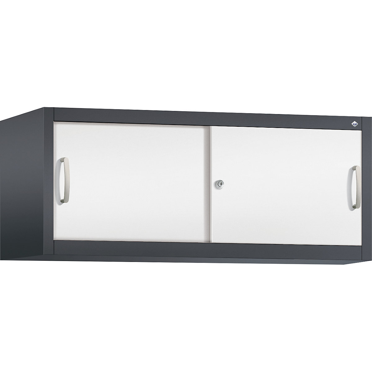Dogradni ormar s kliznim vratima ACURADO – C+P, VxŠxD 500 x 1200 x 500 mm, u crnosivoj / prometno bijeloj boji-20