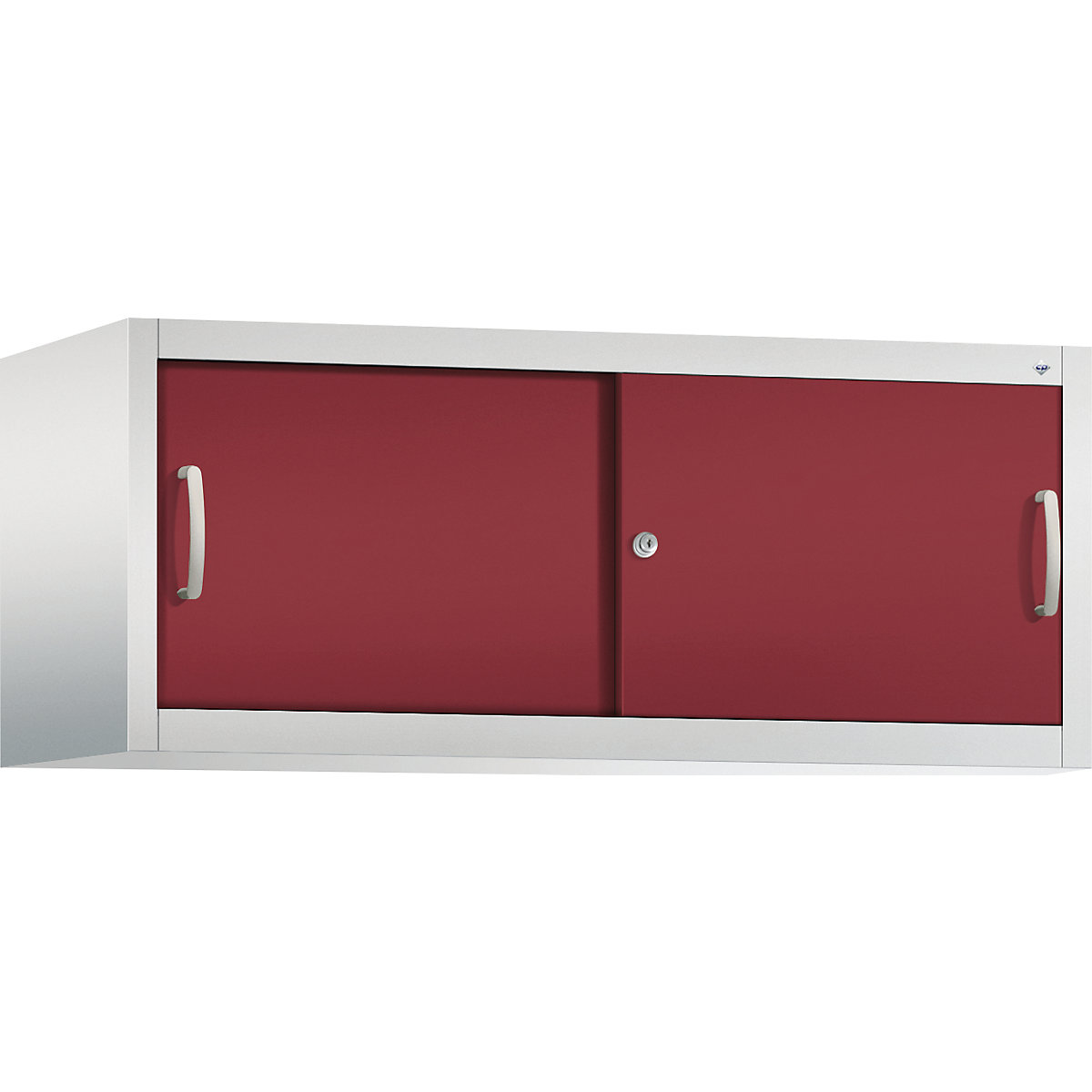Dogradni ormar s kliznim vratima ACURADO – C+P, VxŠxD 500 x 1200 x 500 mm, u svijetlosivoj / rubin crvenoj boji-16