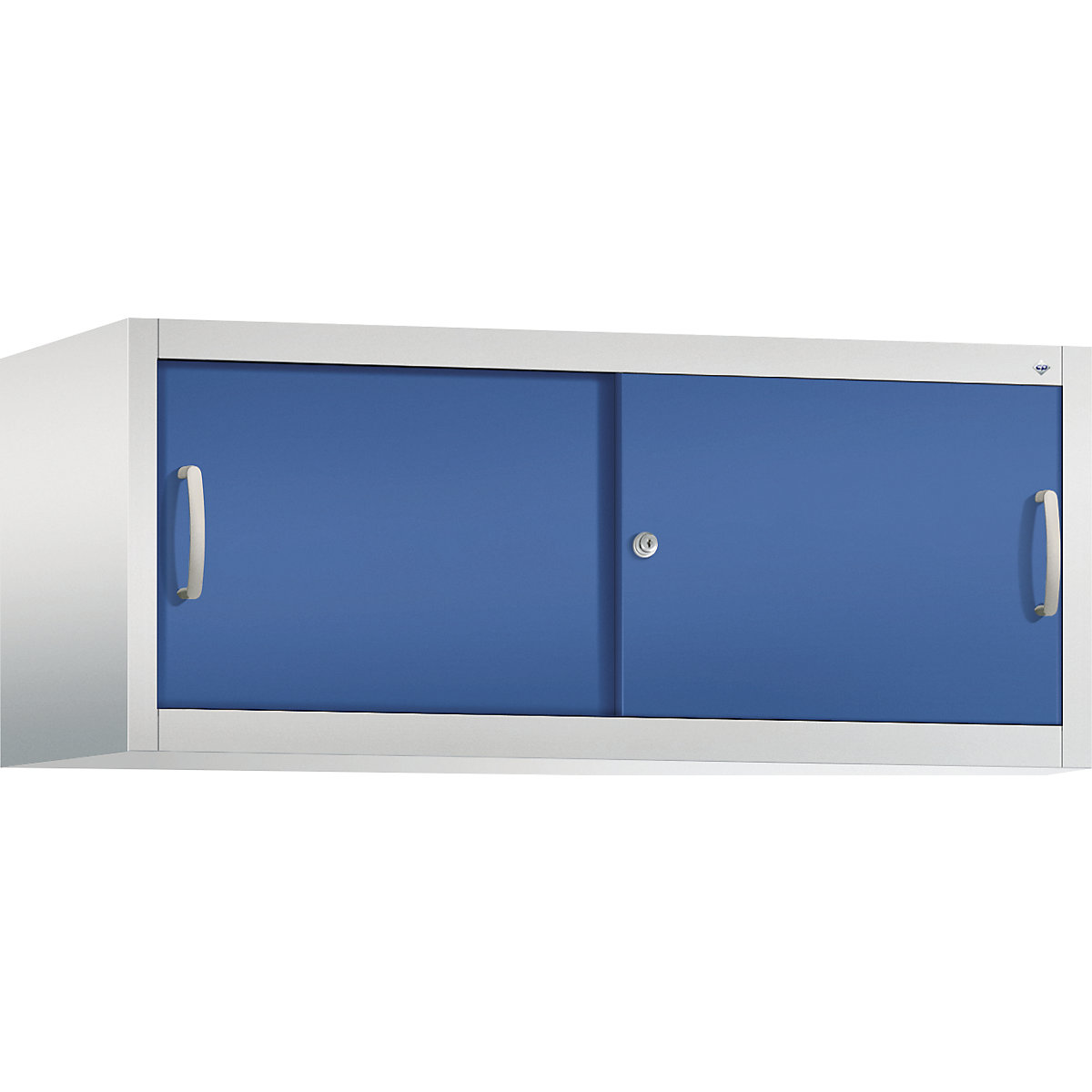 Dogradni ormar s kliznim vratima ACURADO – C+P, VxŠxD 500 x 1200 x 500 mm, u svijetlosivoj / encijan plavoj boji-21