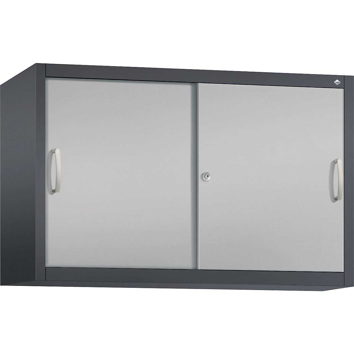 Dogradni ormar s kliznim vratima ACURADO – C+P, 1 polica, VxŠxD 790 x 1200 x 400 mm, u crnosivoj / aluminij bijeloj boji-14