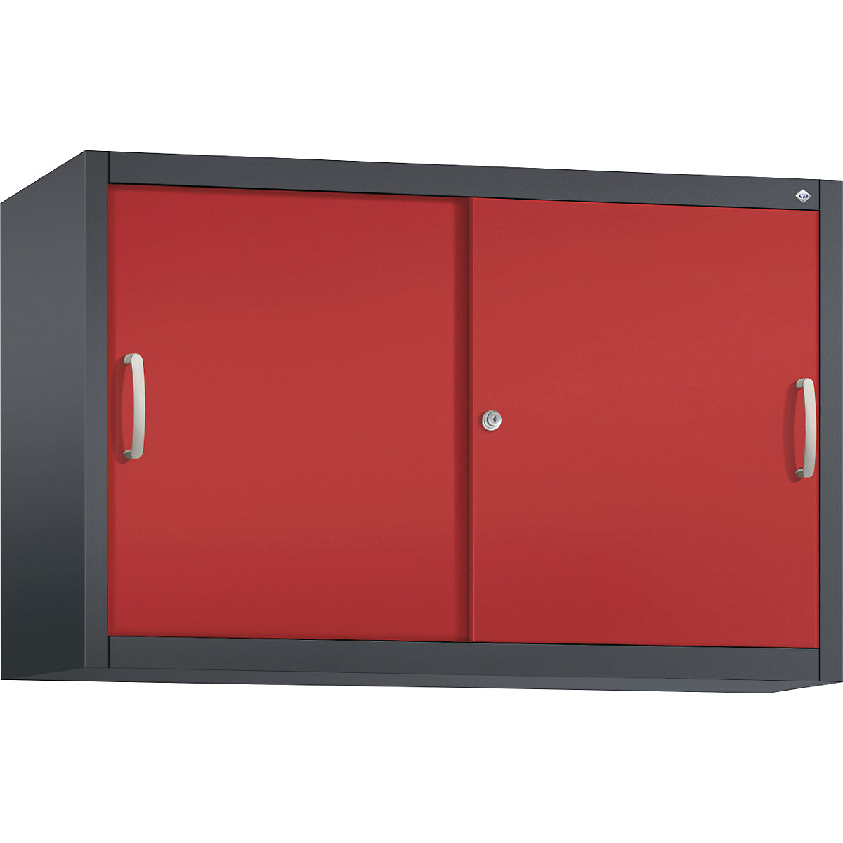 Dogradni ormar s kliznim vratima ACURADO – C+P, 1 polica, VxŠxD 790 x 1200 x 400 mm, u crnosivoj / vatreno crvenoj boji-21