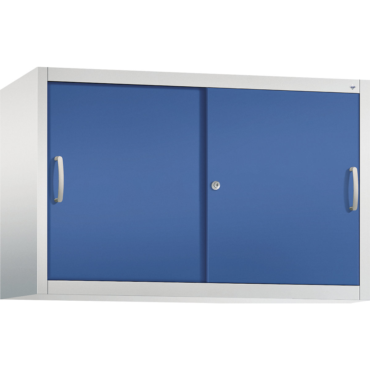 Dogradni ormar s kliznim vratima ACURADO – C+P, 1 polica, VxŠxD 790 x 1200 x 400 mm, u svijetlosivoj / encijan plavoj boji-4