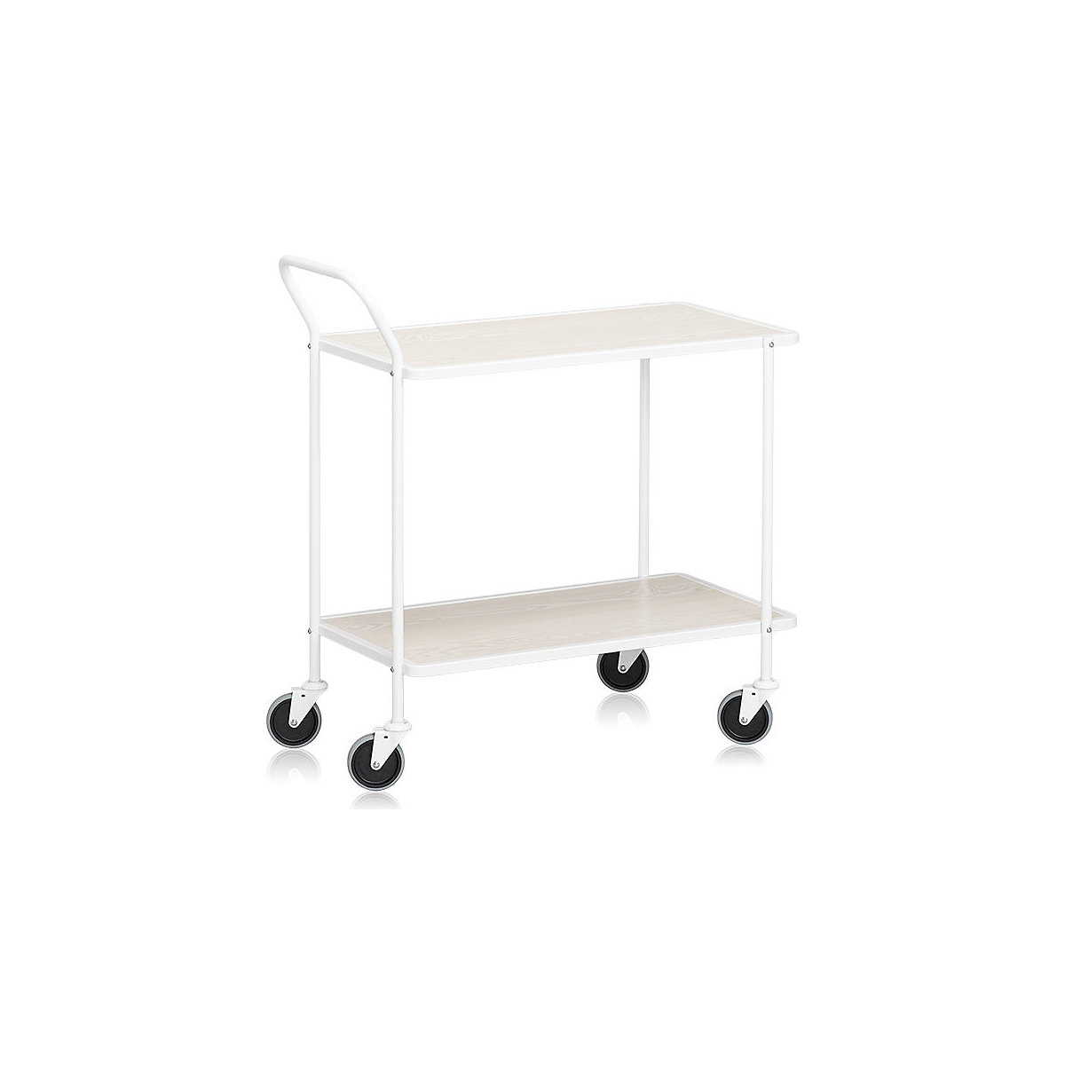 Wózek stołowy NILLA, dł. x szer. x wys. 790 x 430 x 880 mm, 2 półki, biały-1