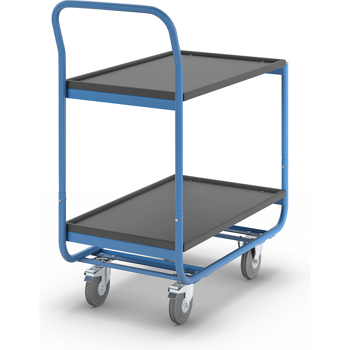 Wózek stołowy, nośność 150 kg – eurokraft pro, pow. ładunkowe z podwyższoną krawędzią, 2 pow. ładunkowe-1
