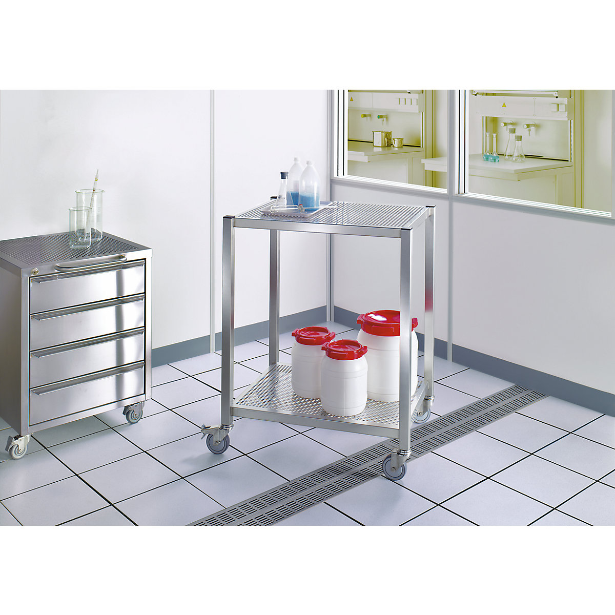 Wózek transportowy do pomieszczeń sterylnych (Zdjęcie produktu 8)-7