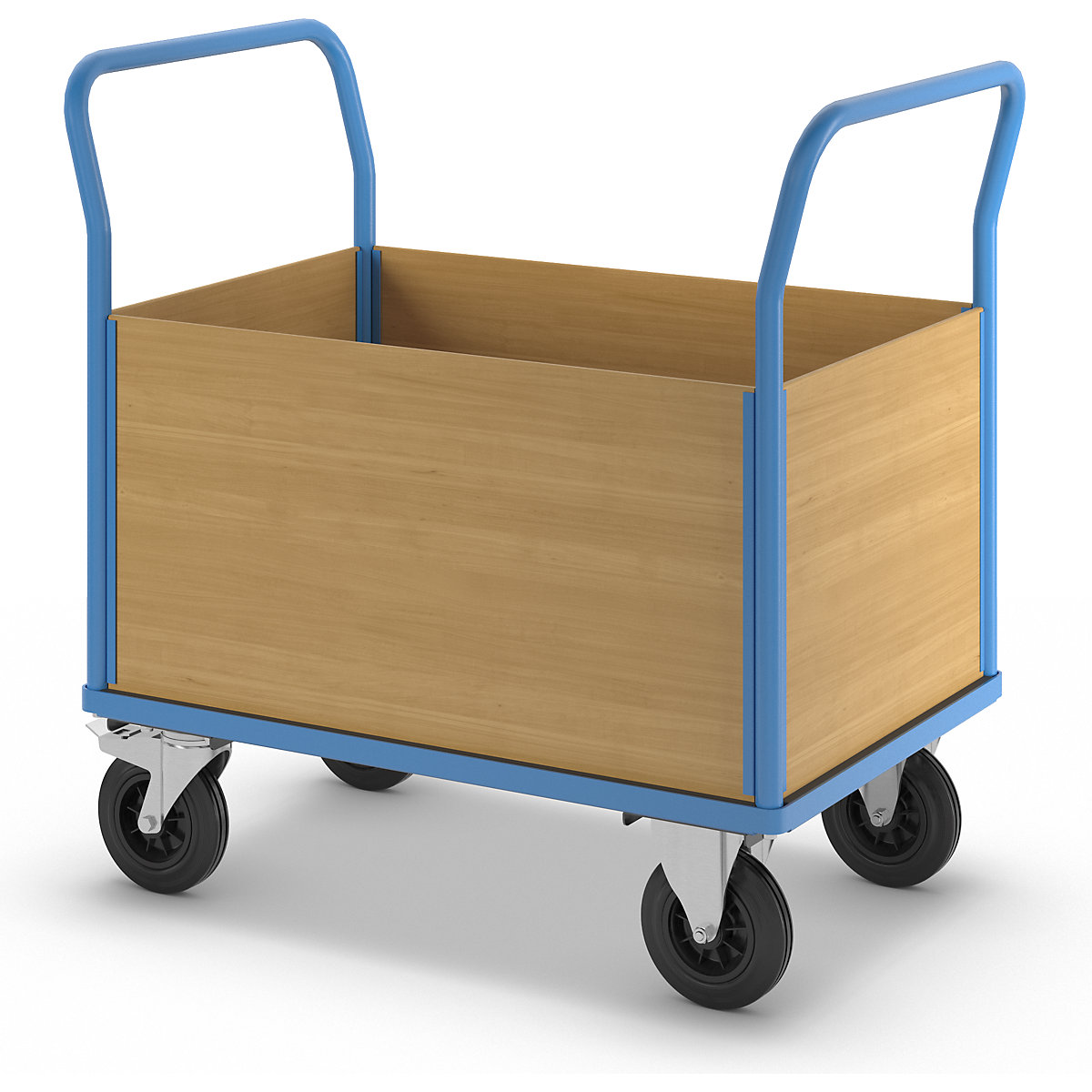 Wózek platformowy ze ściankami drewnianymi – eurokraft pro (Zdjęcie produktu 5)-4