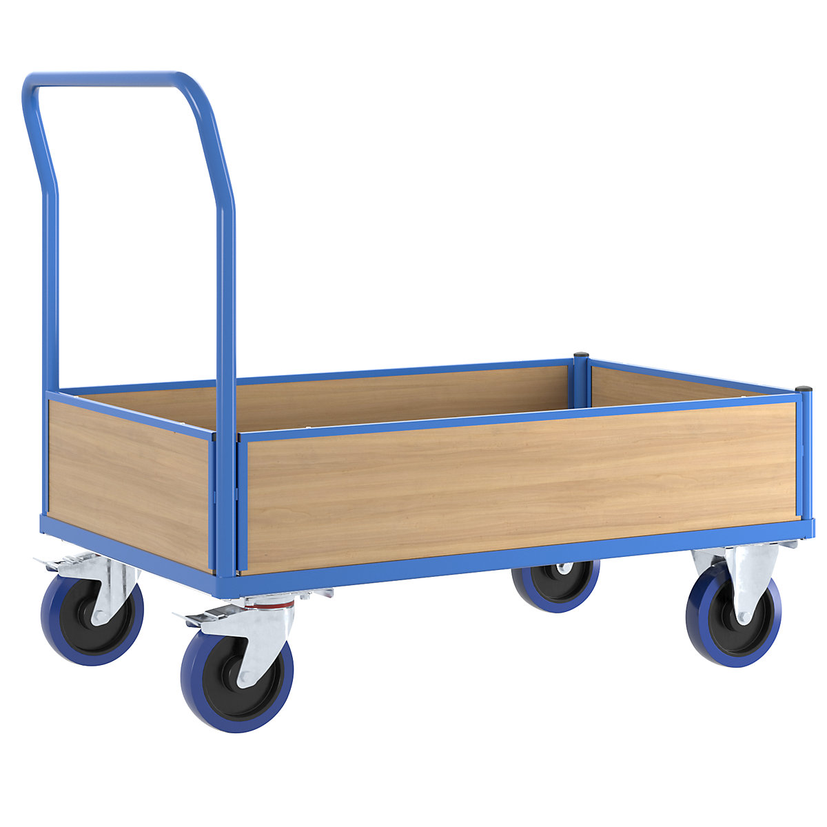 Wózek platformowy ze ściankami drewnianymi – eurokraft pro (Zdjęcie produktu 2)-1