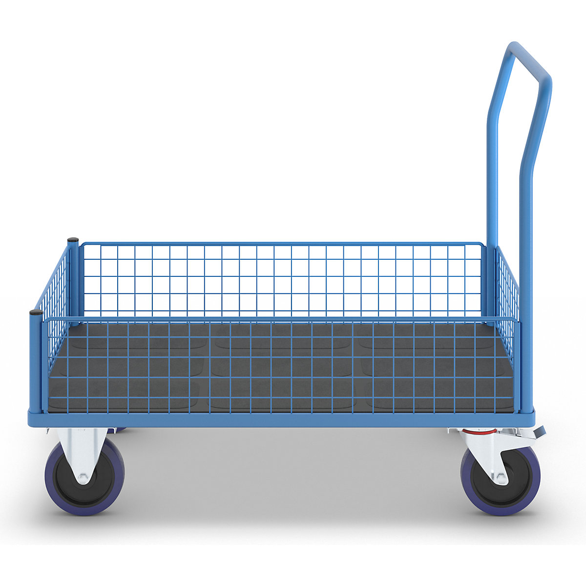 Wózek platformowy ze ściankami kratowymi do połowy wysokości – eurokraft pro (Zdjęcie produktu 2)-1