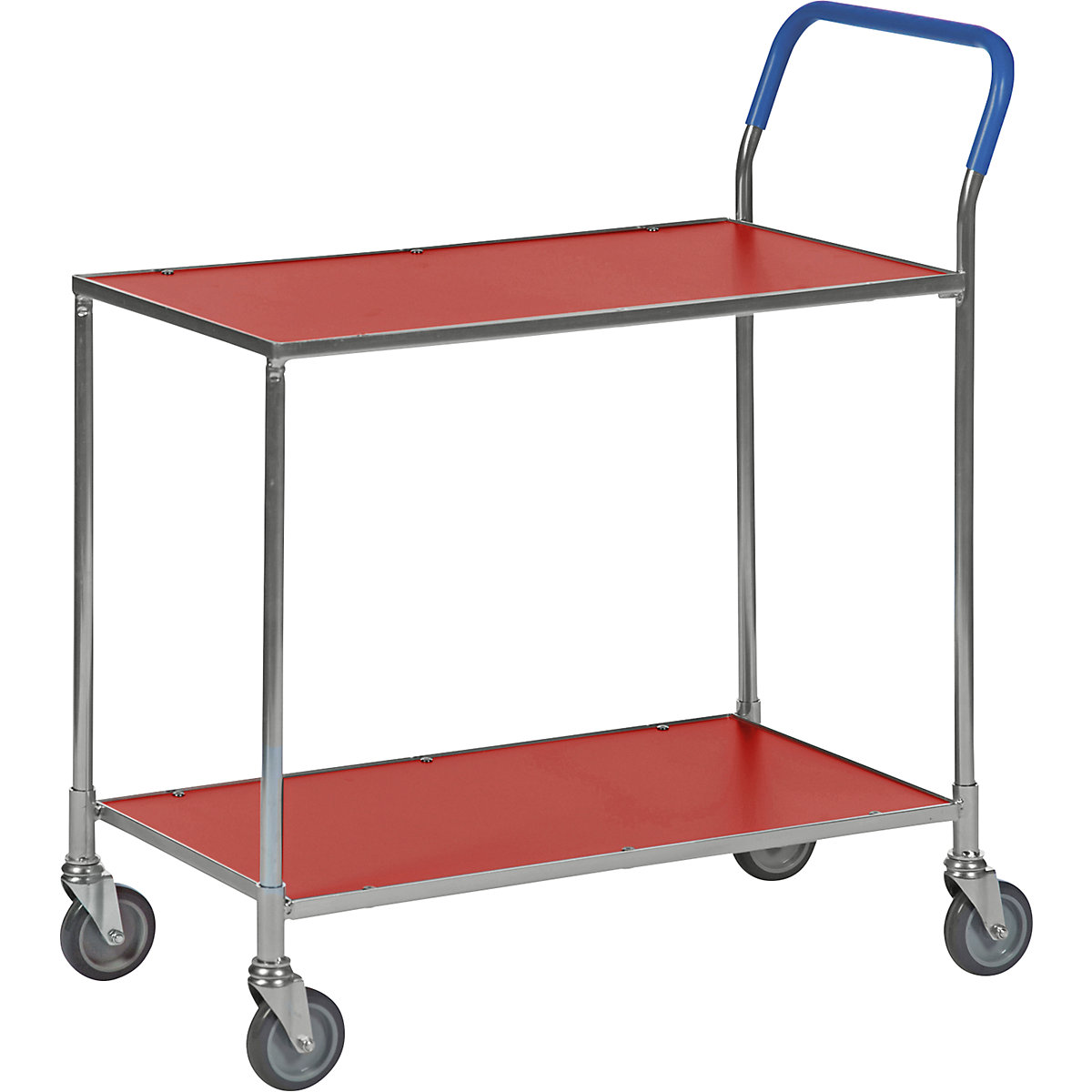 Kongamek – Wózek stołowy KOMFORT, półki czerwone, dł. x szer. x wys. 840 x 435 x 900 mm