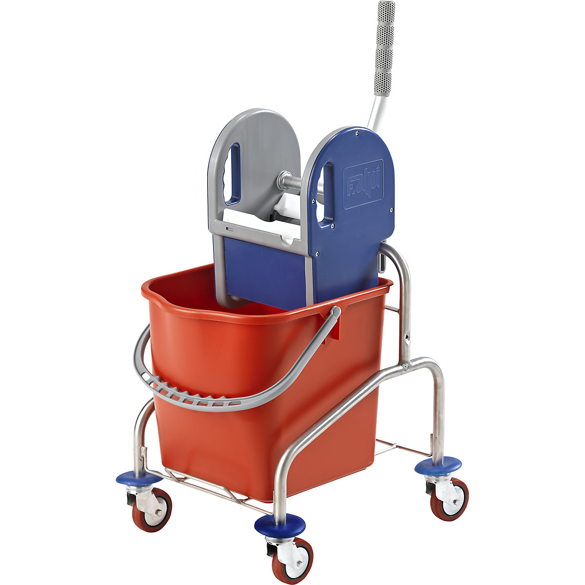 Chariot de nettoyage: chariot de 1 seau de 27 litres avec barre de poussée