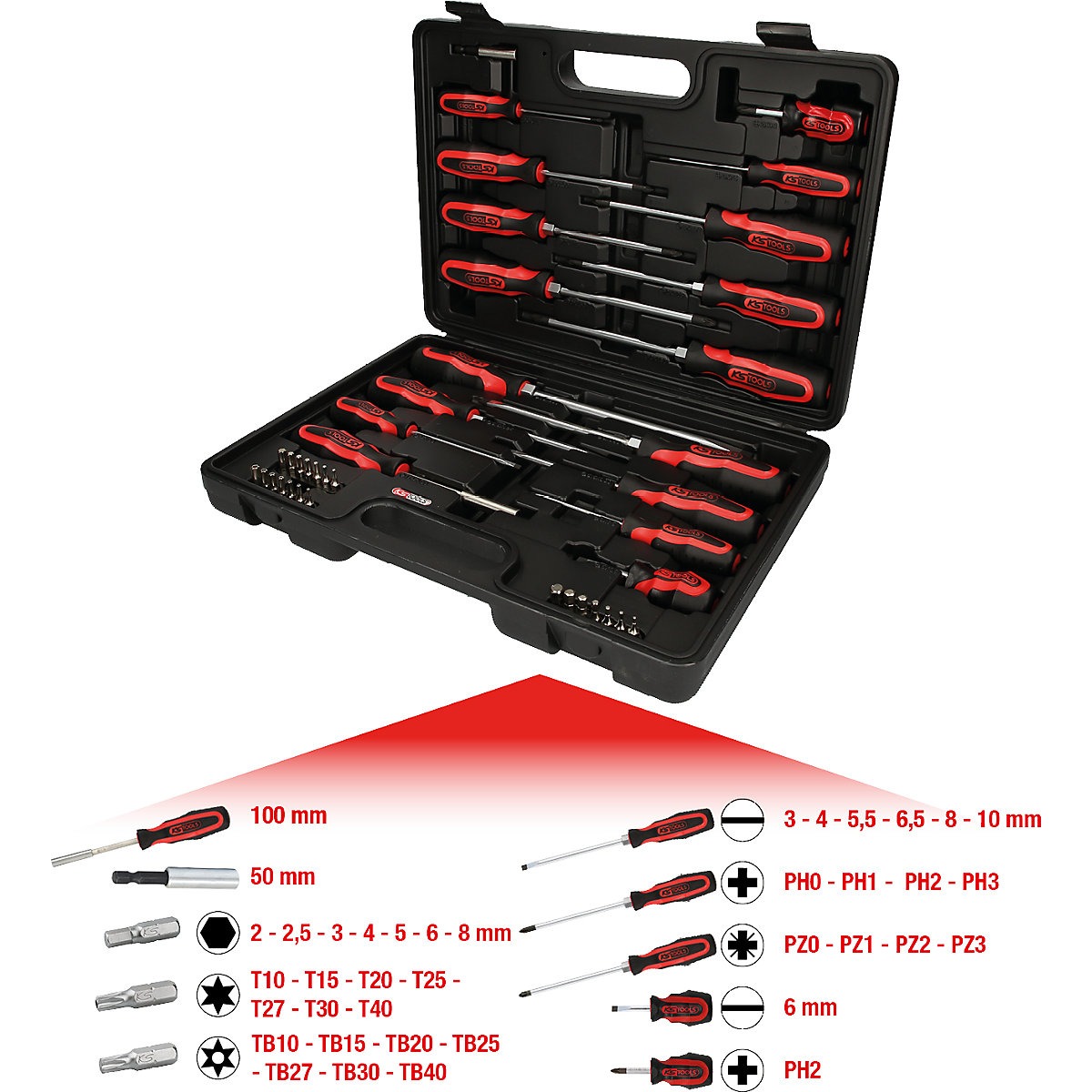 Set di cacciaviti e inserti ERGOTORQUEplus - KS Tools