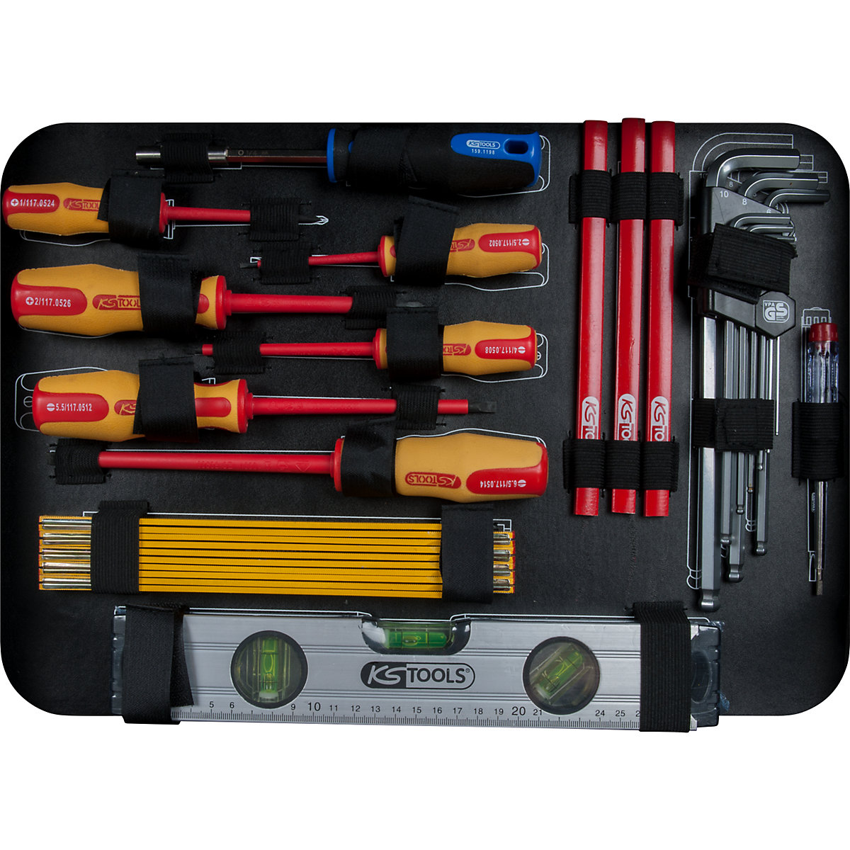Cassetta portautensili per elettricista 1/4'&#x27; + 1/2&#x27;&#x27; – KS Tools (Foto prodotto 2)-1