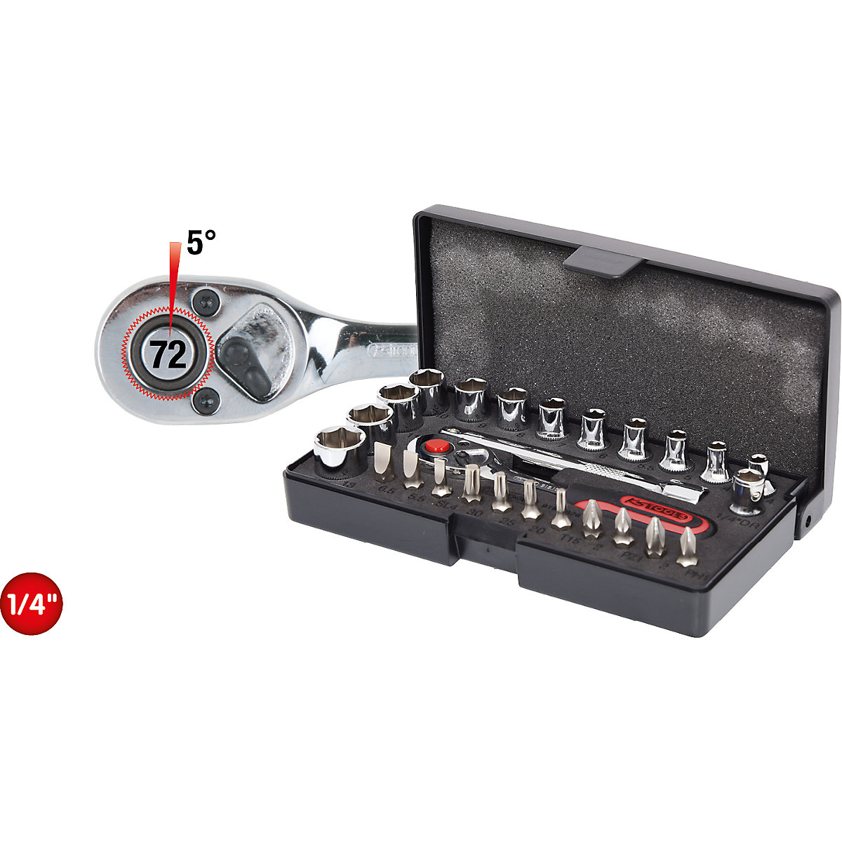 Set di chiavi a bussola da 1/4'' CHROMEplus - KS Tools