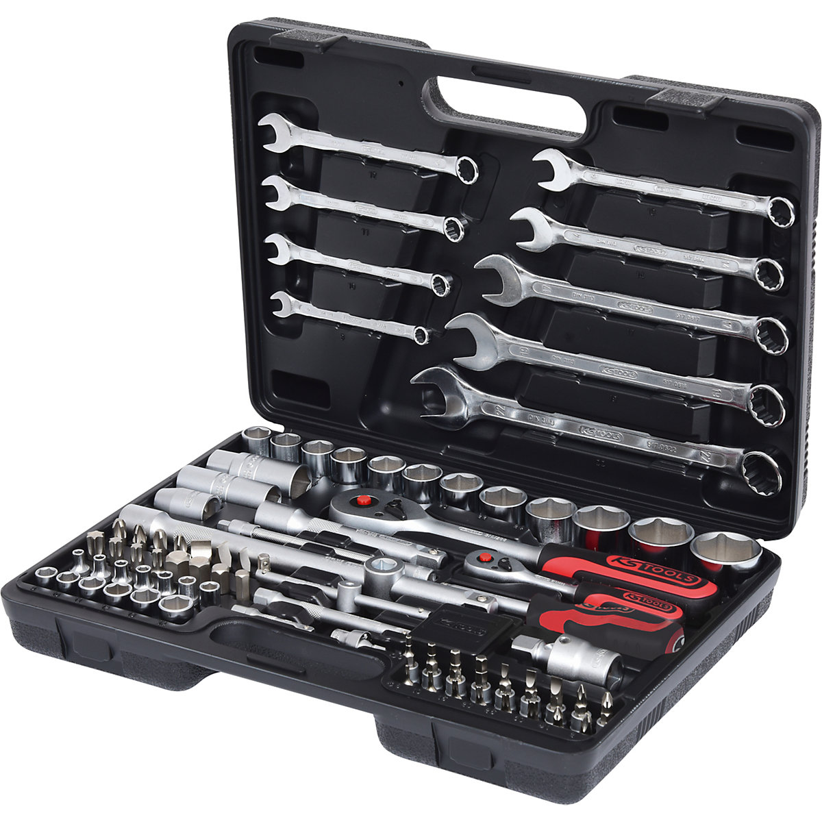 KS Tools – Set di chiavi a bussola 1/4'' + 1/2'', 82 pezzi, reversibile