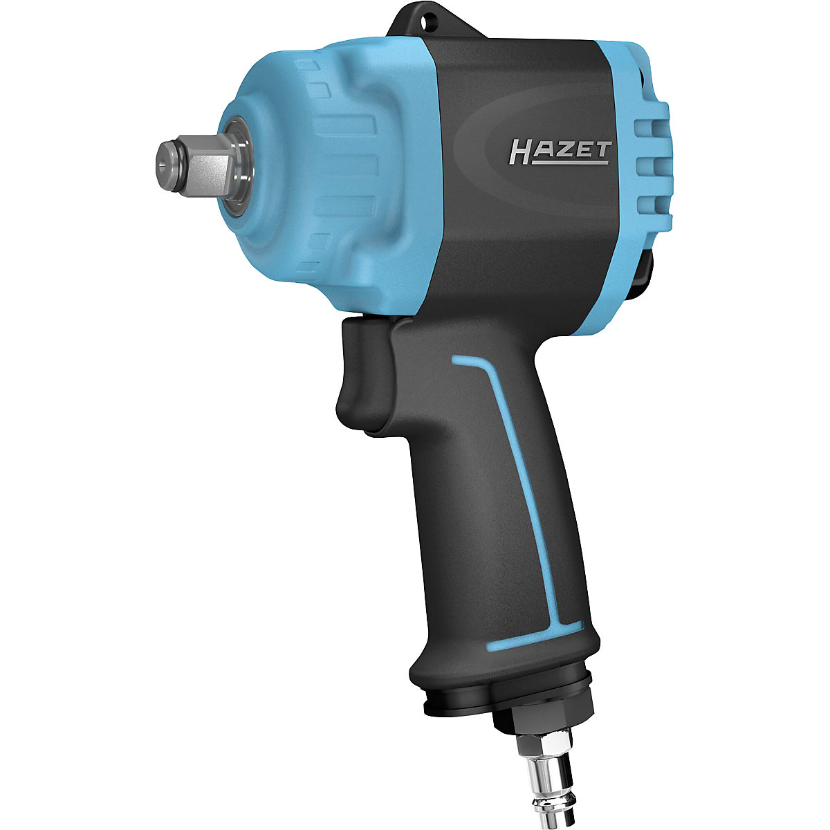 HAZET – Avvitatore a impulsi turbo MINI TWIN extra corto, pressione di esercizio max 6,3 bar, coppia di allentamento massimo 1600 Nm