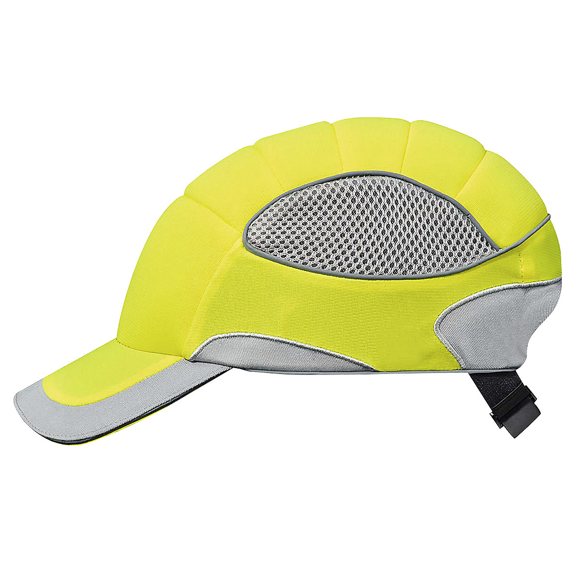 Casquette de protection à coque en ABS – VOSS HELME, habillage textile, jaune néon-3