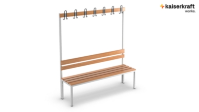 Garderobenbank mit Lehne, einseitig eurokraft basic (Produktabbildung 10)-9