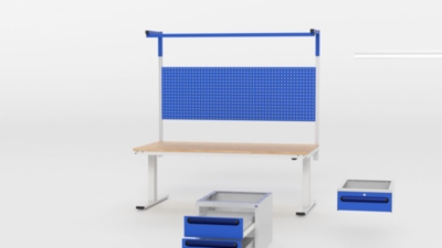 Mesa de trabajo de altura regulable eléctricamente, carga máx. 300 kg – RAU (Imagen del producto 5)-4