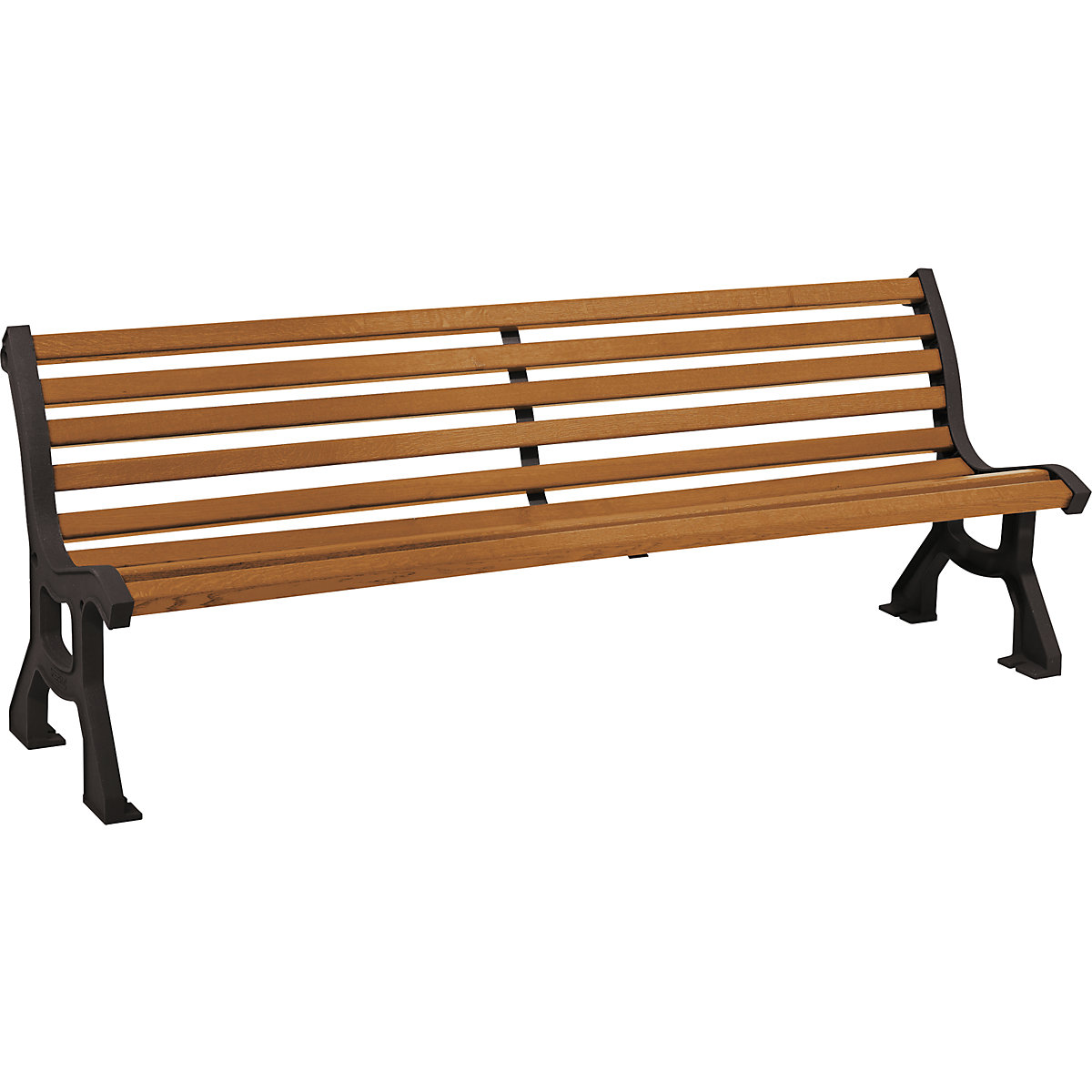 Drvena klupa za sjedenje LUBLIN – PROCITY, dubina sjedala 385 mm, u tamnocrnoj boji, imitacija svijetlog hrasta-3