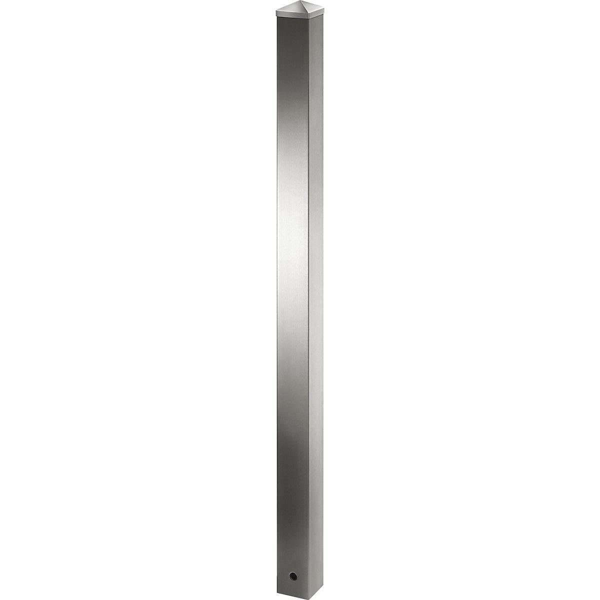 Stup za ograđivanje od nehrđajućeg čelika, s konusnom glavom, za betoniranje s podnom čahurom, 70 x 70 mm-3