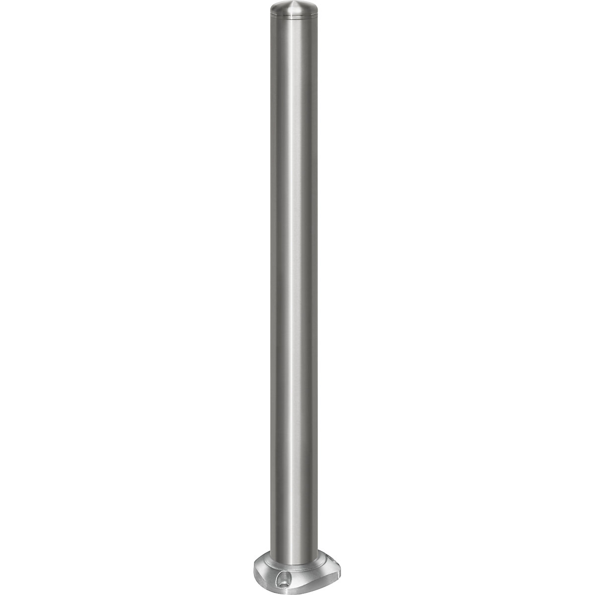 Stup za ograđivanje od nehrđajućeg čelika, s kapicom za zatvaranje, podnom pločom za pričvršćivanje tiplama, Ø 76 mm, samostalno podizanje-7