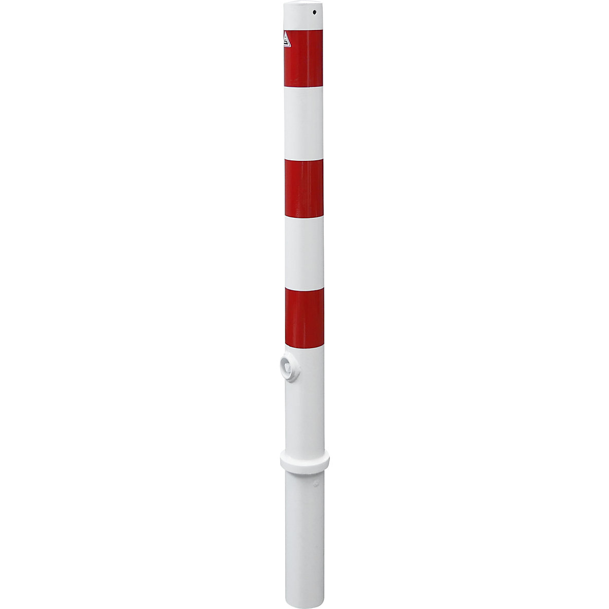 Stupić za ograđivanje, Ø 76 mm, u bijelo / crvenoj boji, s mogućnošću vađenja, bez ušice