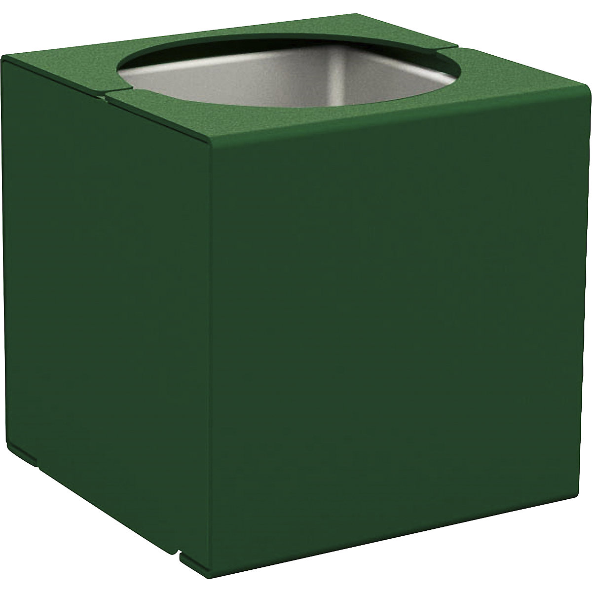 PROCITY – Lonac za biljke KUBE, VxŠxD 450 x 450 x 450 mm, čelik, u mahovina zelenoj boji