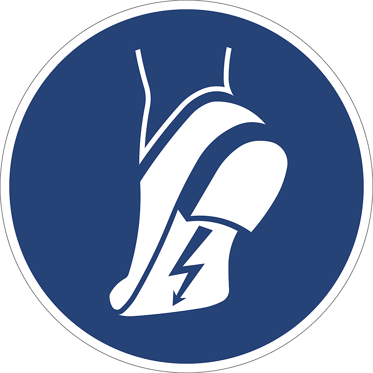 Znak za obveznost, obvezna uporaba električno prevodne obutve, DE 10 kosov, umetna masa, Ø 200 mm-1