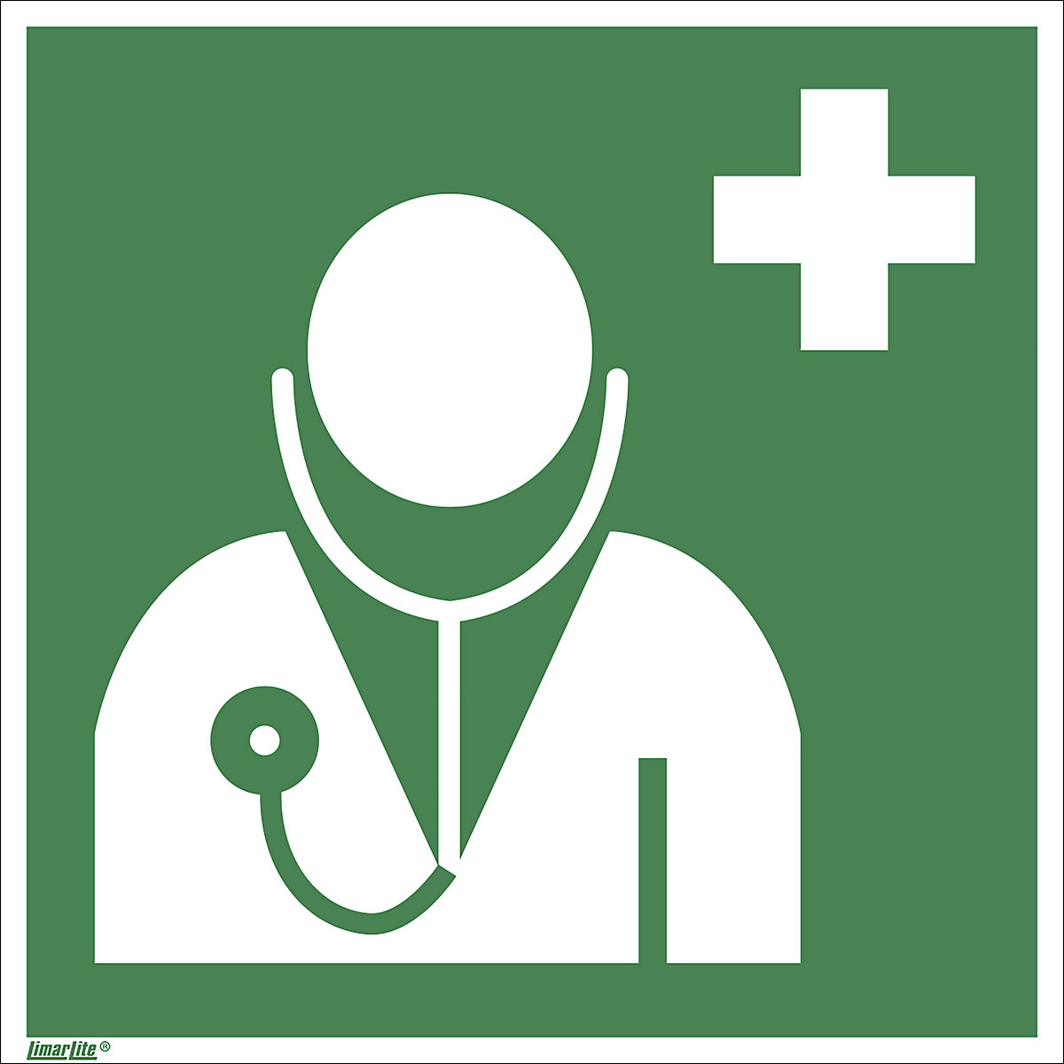 Znak za reševanje, zdravnik, DE 10 kosov, folija, 200 x 200 mm-14
