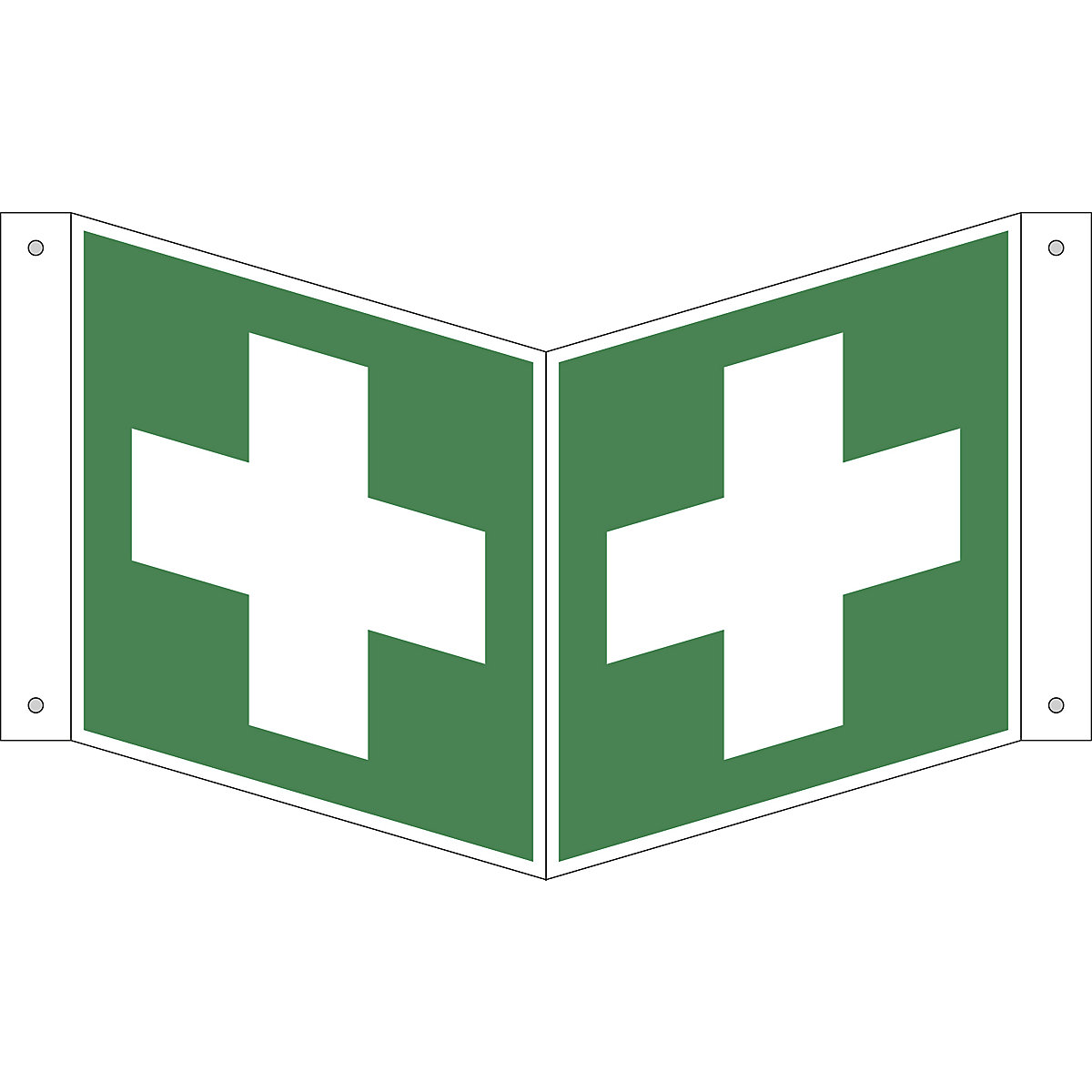 Znak za reševanje, prva pomoč, DE 10 kosov, umetna masa, kotna tablica, 150 x 150 mm-8