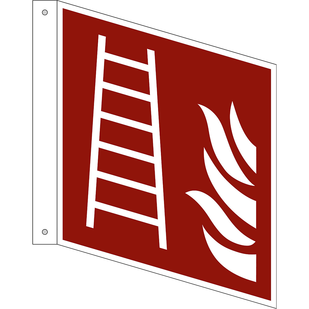 Borden voor brandbeveiliging, ladder, VE = 10 stuks, kunststof, bord met pijl, 200 x 200 mm-3