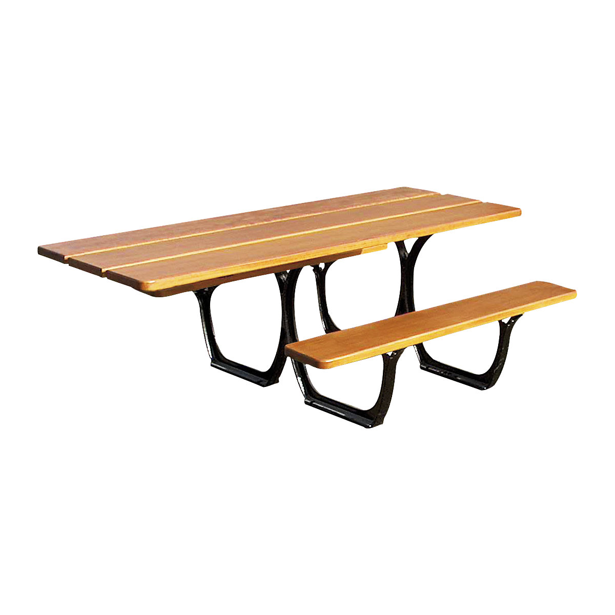 Sestava stolu a laviček SEVILLA – PROCITY, délka 2000 mm, posunutá noha stolu, černá / světlý dub-2