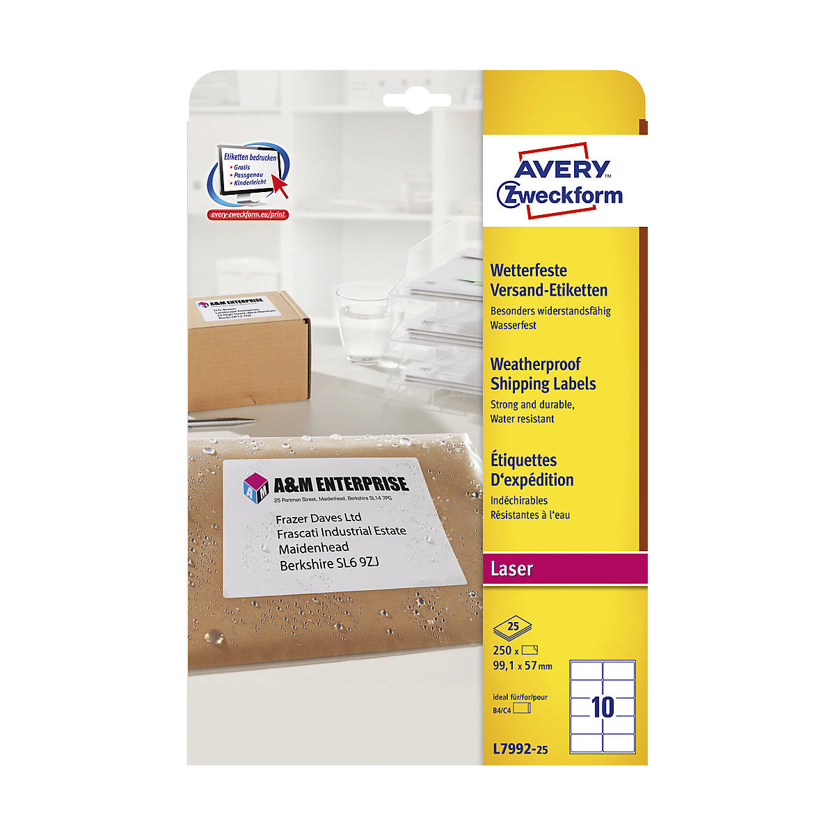 Wetterfeste Versandetiketten
