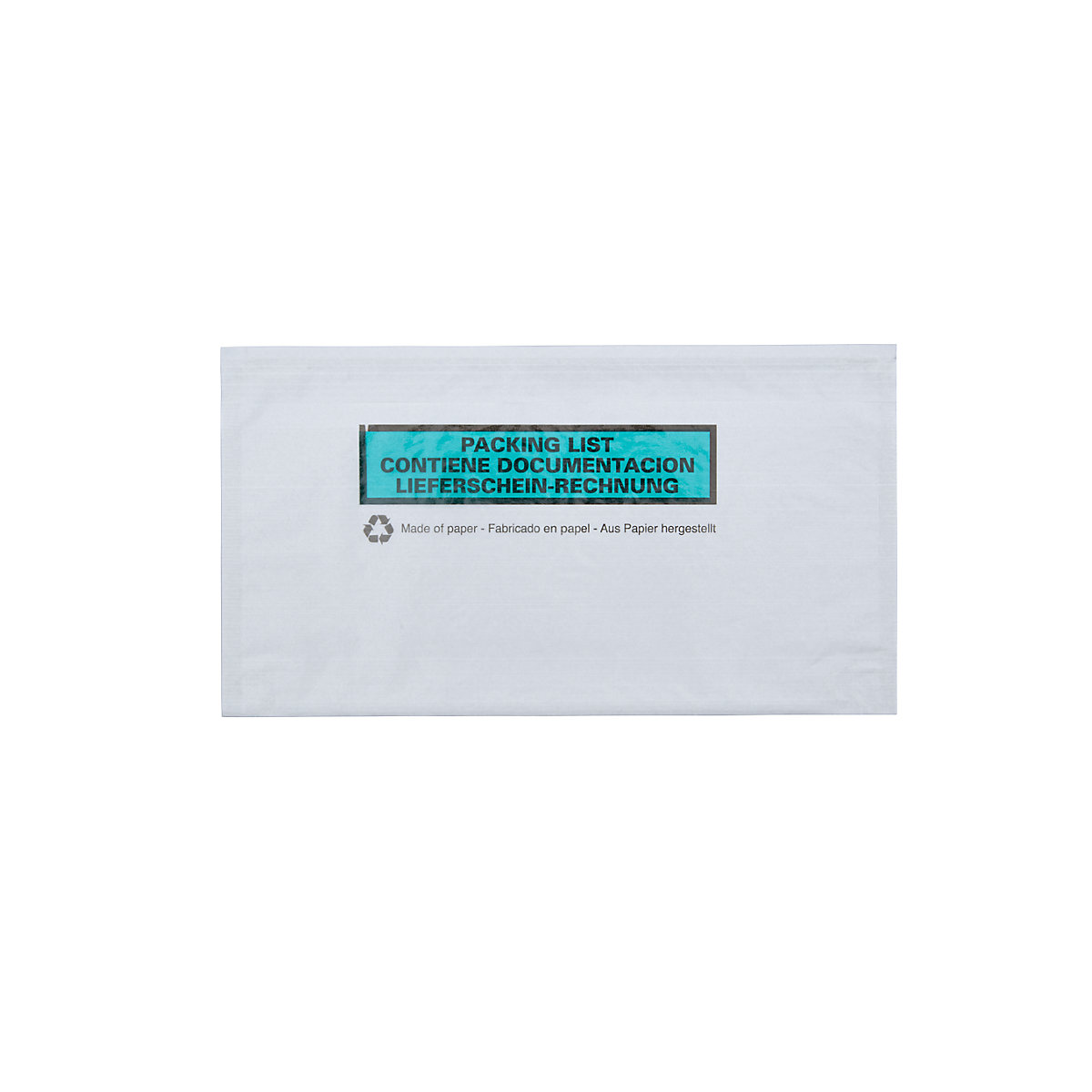 Papier-Dokumententasche, transparent, Aufdruck „Lieferschein-Rechnung'', VE 1000 Stk, Format DIN lang, LxB 228 x 120 mm