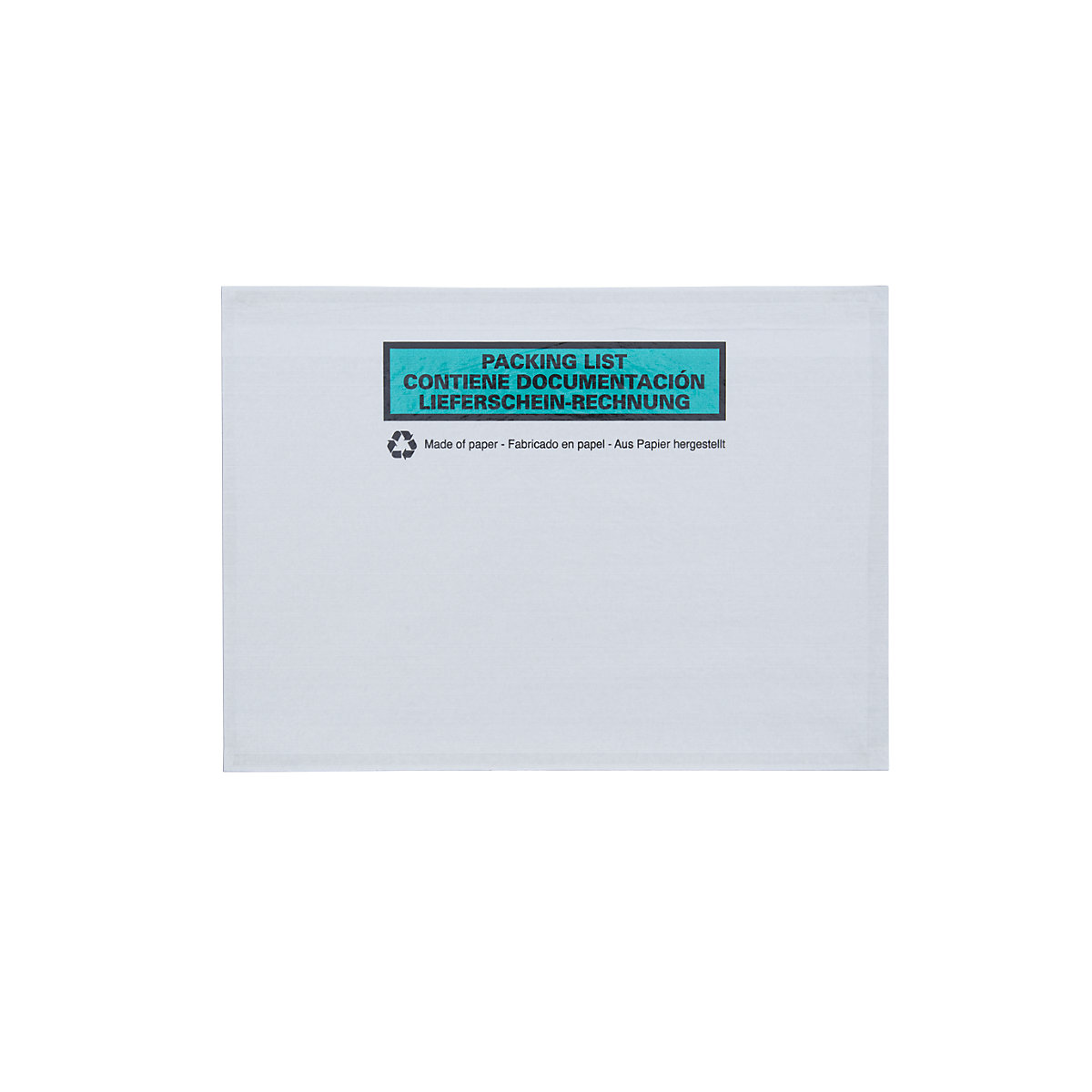 Papier-Dokumententasche, transparent, Aufdruck „Lieferschein-Rechnung'', VE 1000 Stk, Format C5, LxB 228 x 165 mm