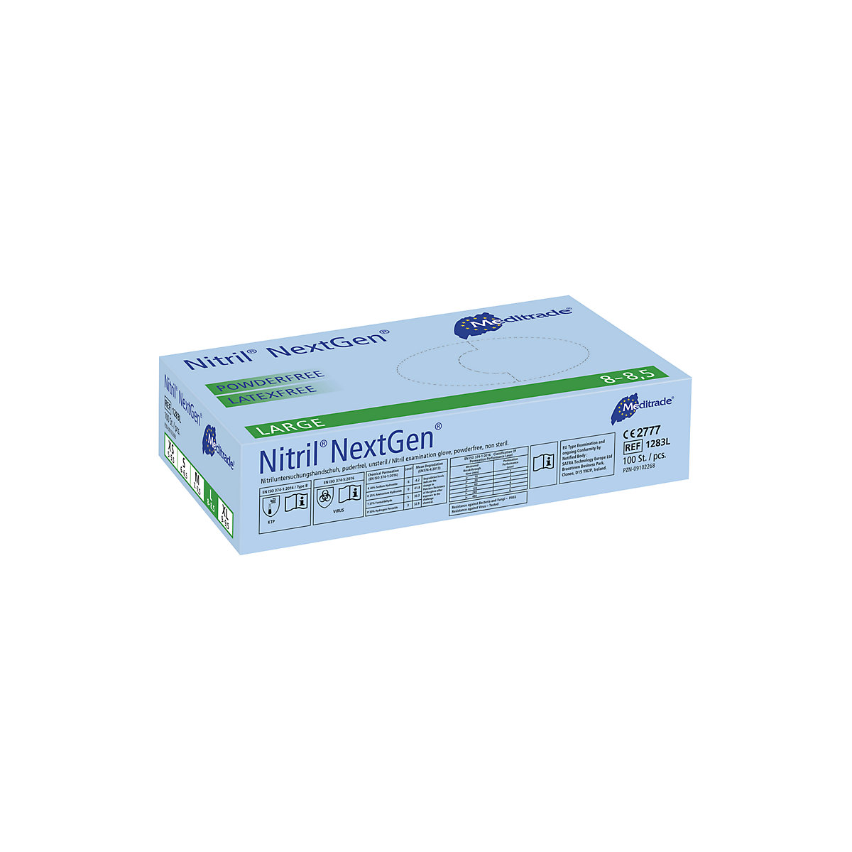 Luvas descartáveis em nitrilo Meditrade, embalagem de 1000 unid. (Imagem do produto 8)-7