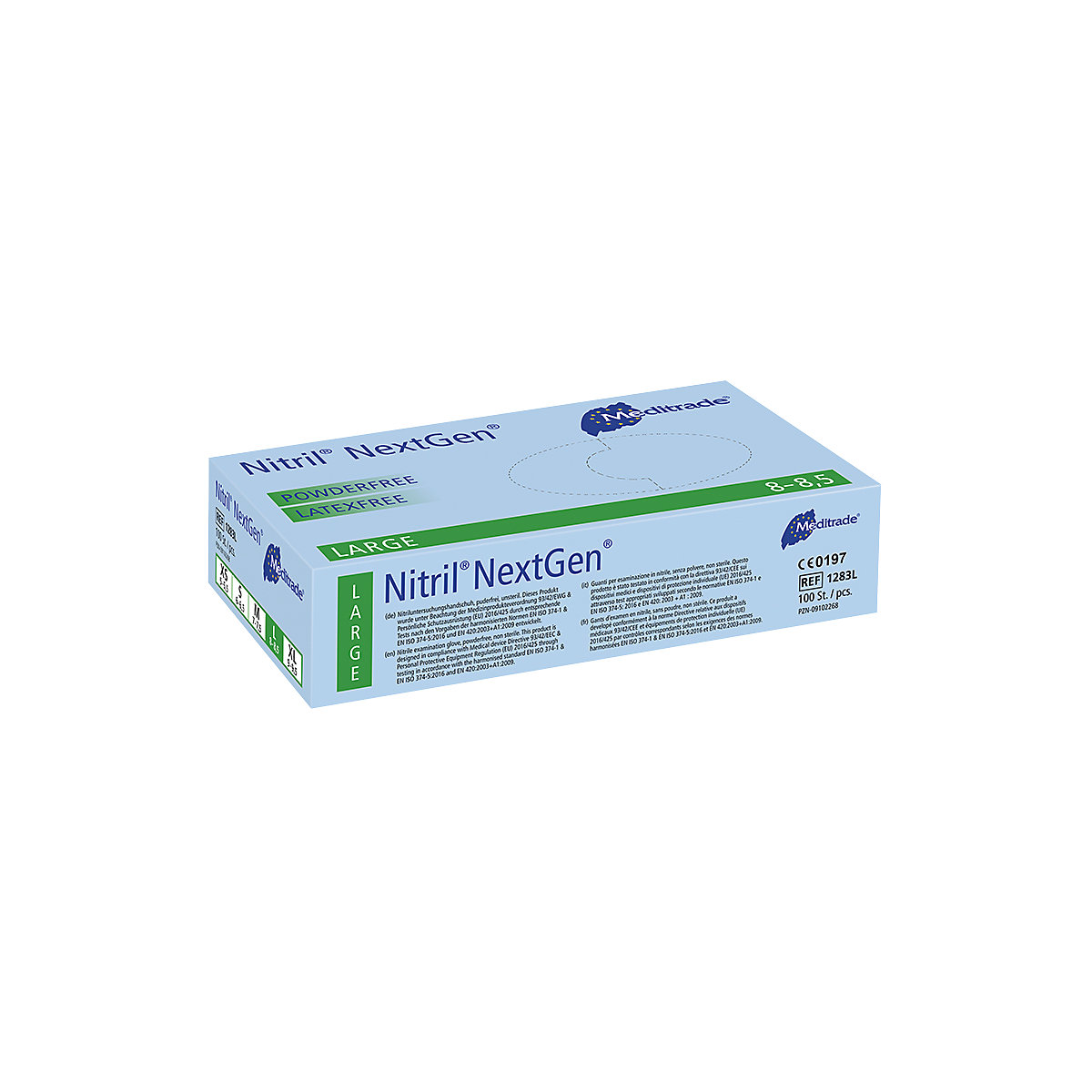 Luvas descartáveis em nitrilo Meditrade, embalagem de 1000 unid. (Imagem do produto 9)-8