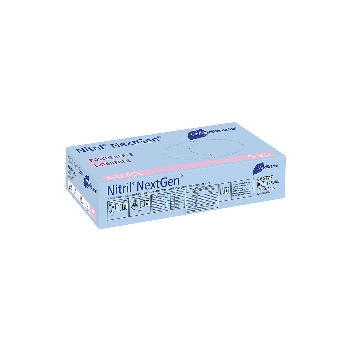 Luvas descartáveis em nitrilo Meditrade, embalagem de 1000 unid. (Imagem do produto 7)-6
