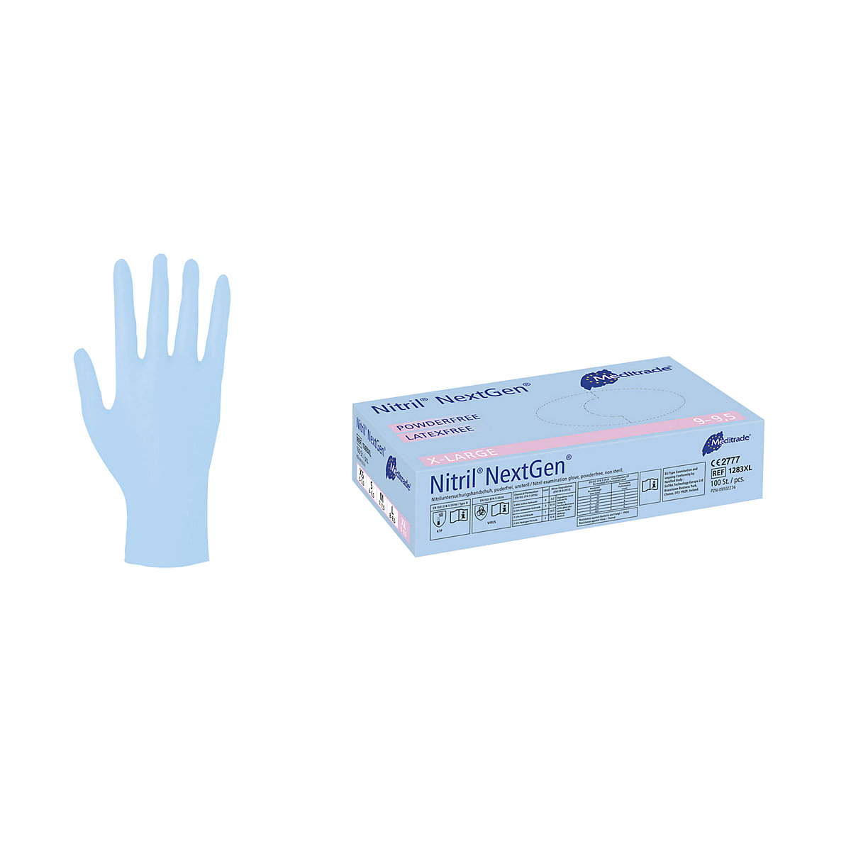 Luvas descartáveis em nitrilo Meditrade, embalagem de 1000 unid. (Imagem do produto 6)-5